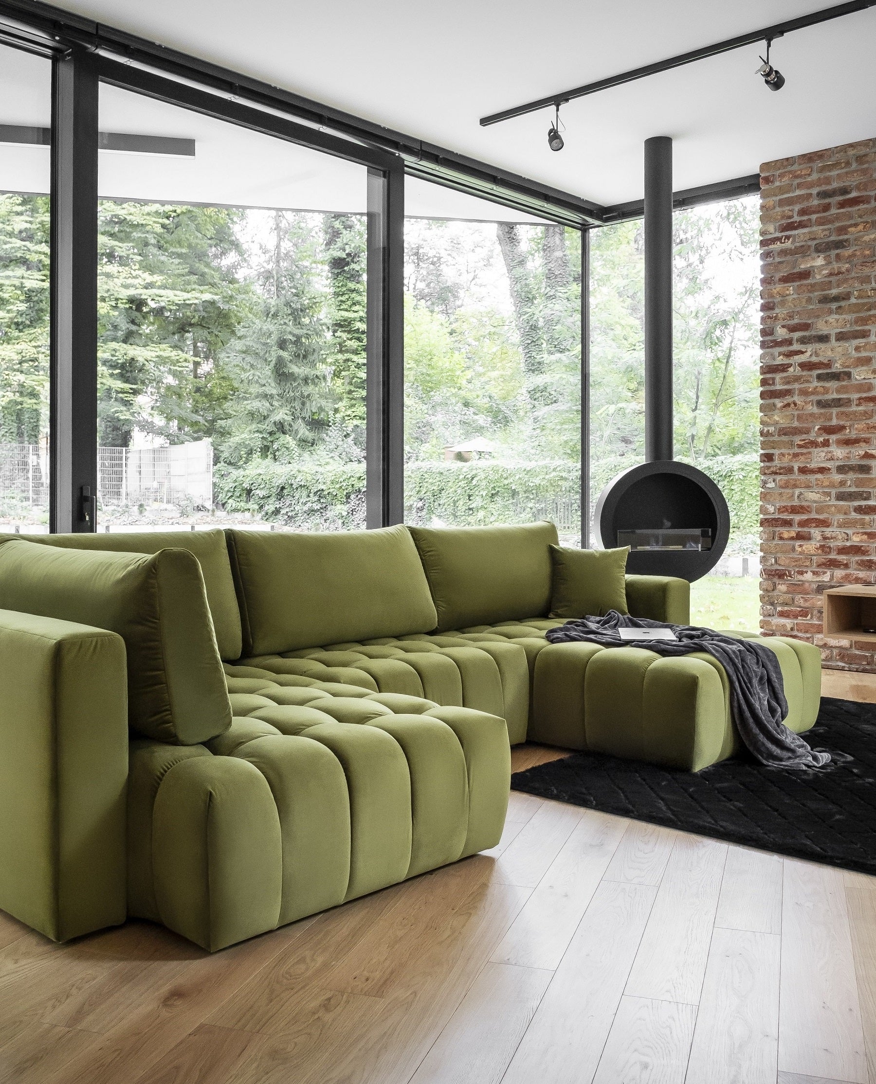 Coltar Extensibil Boni cu Lada de Depozitare, Sezlong pe Dreapta, Perne Incluse, l350xA170xH85 cm (6)