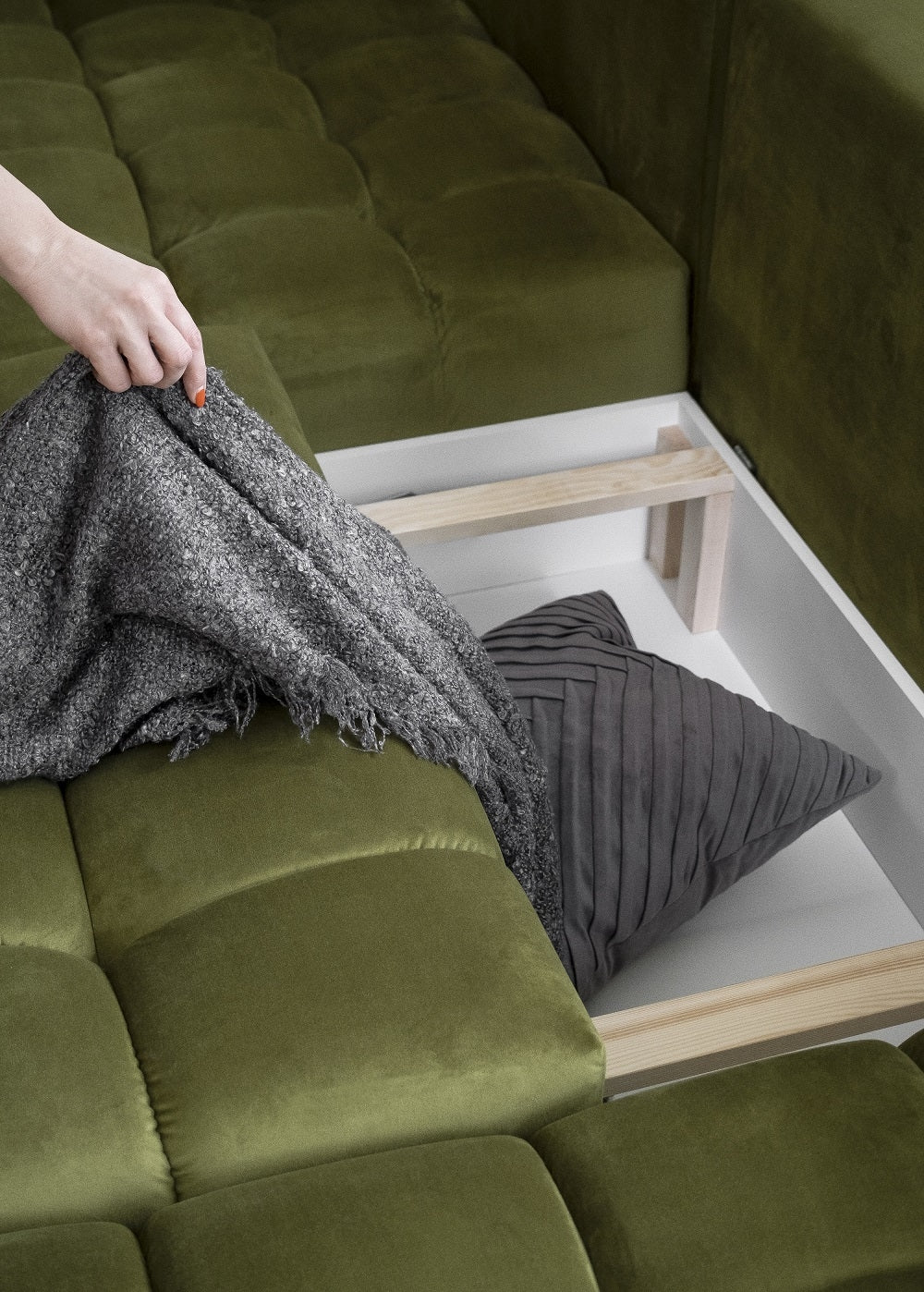 Coltar Extensibil Boni cu Lada de Depozitare, Sezlong pe Stanga, Perne Incluse, l350xA170xH85 cm (11)