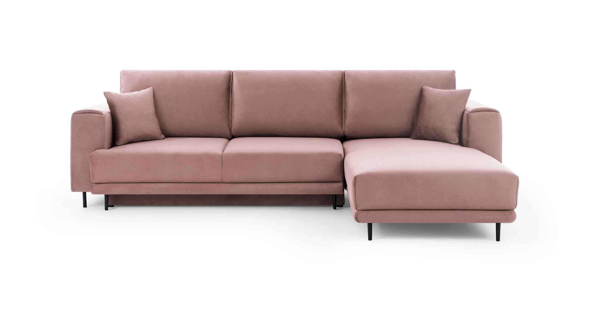 Coltar Extensibil Dalis Plus Roz Inchis Deschis cu Lada de Depozitare, Sezlong pe Dreapta, l289xA190xH73-95 cm (2)