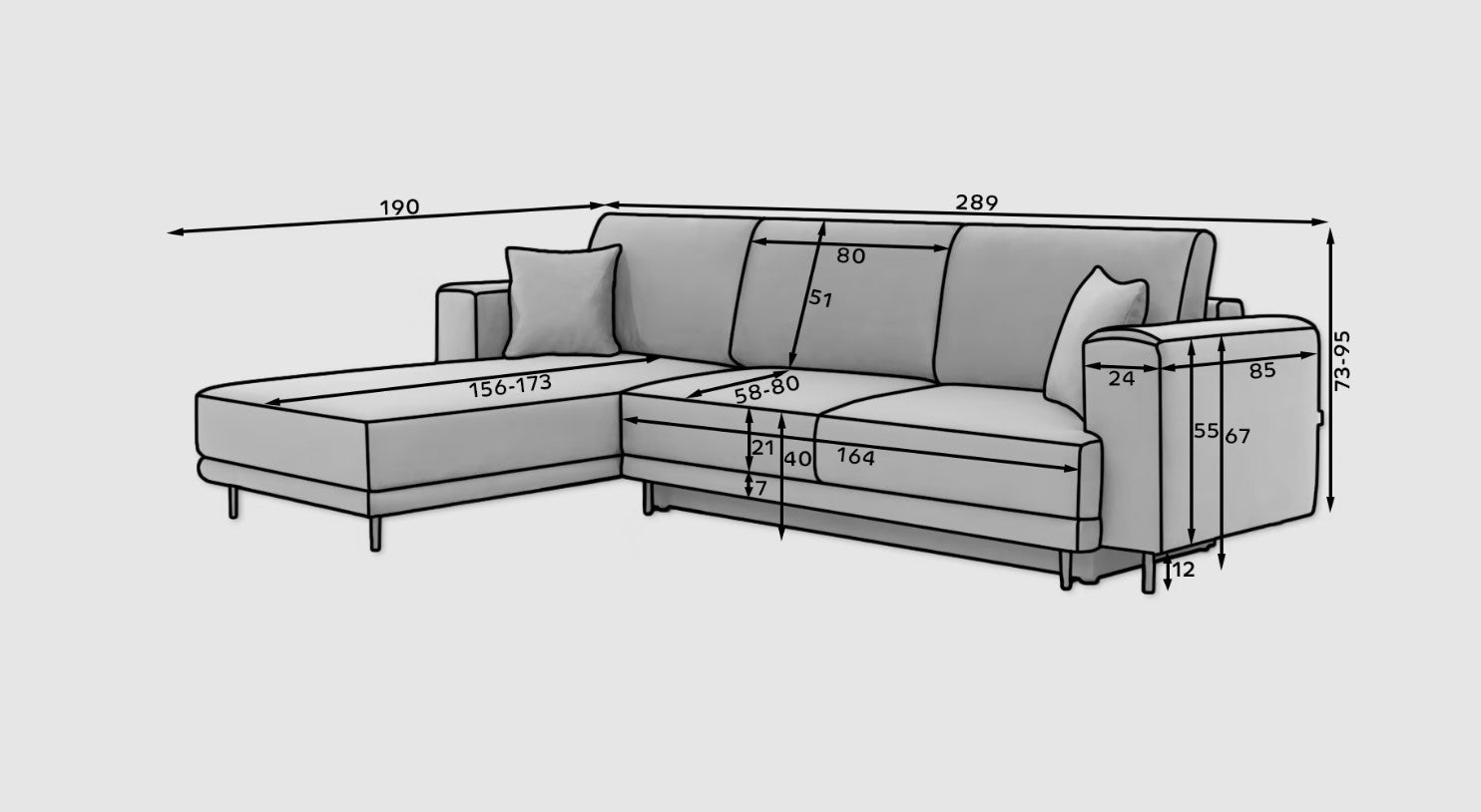 Coltar Extensibil Dalis Plus Verde cu Lada de Depozitare, Sezlong pe Dreapta, l289xA190xH73-95 cm (4)