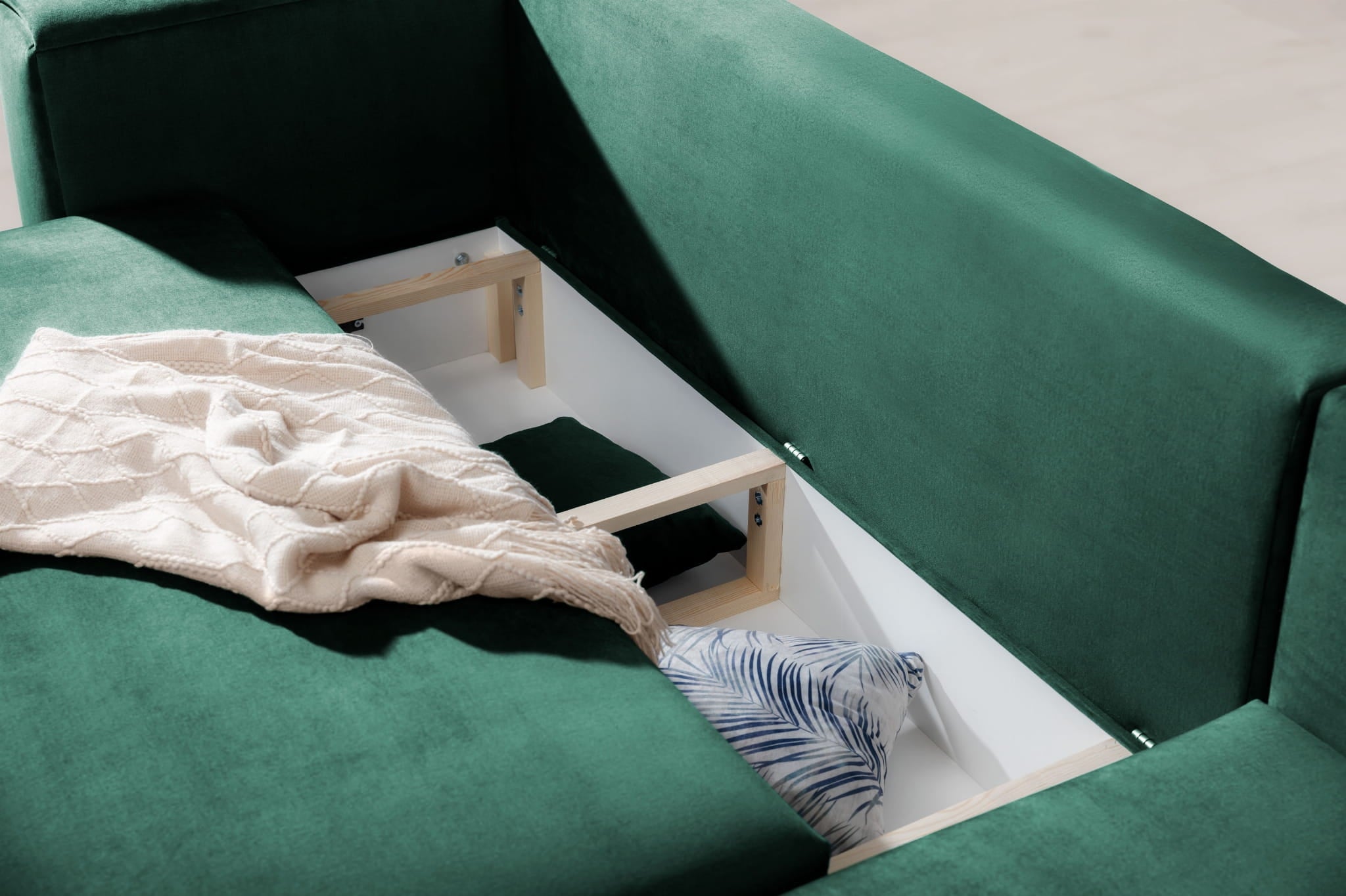 Coltar Extensibil Dalis Plus Verde cu Lada de Depozitare, Sezlong pe Dreapta, l289xA190xH73-95 cm (2)