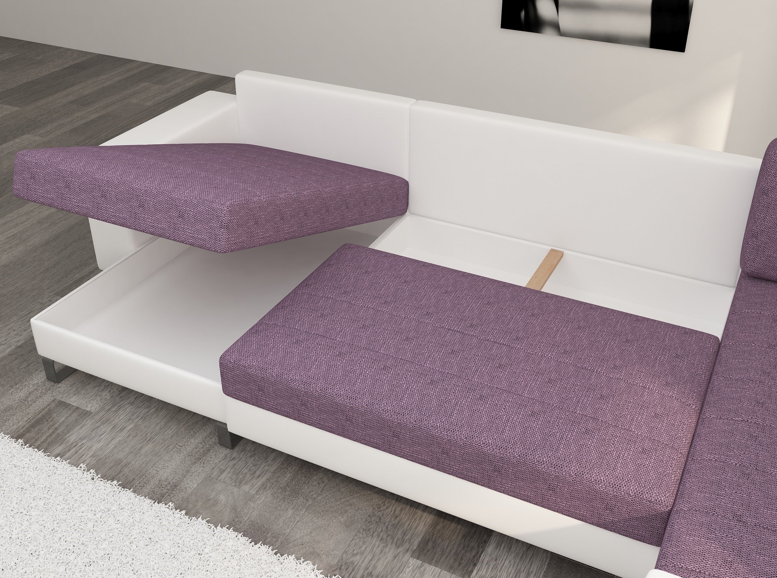 Coltar Extensibil Dora cu Lada de Depozitare, Sezlong pe Dreapta, Perne Incluse, l312xA210xH95 cm (5)