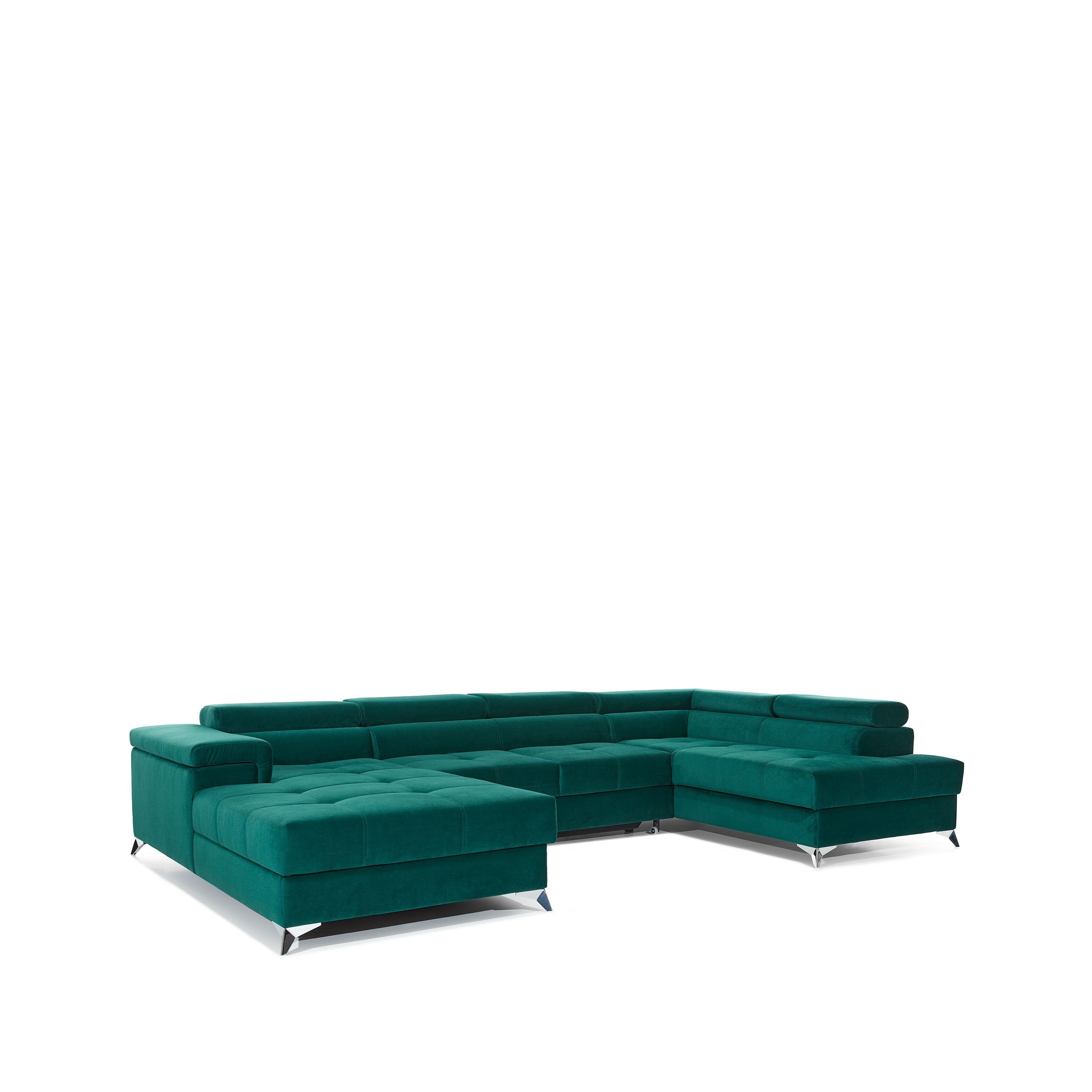 Coltar Extensibil Edward cu Lada de Depozitare, Sezlong pe Dreapta, Tetiere Reglabile, Perne Incluse, l345xA202xH82-90 cm (9)