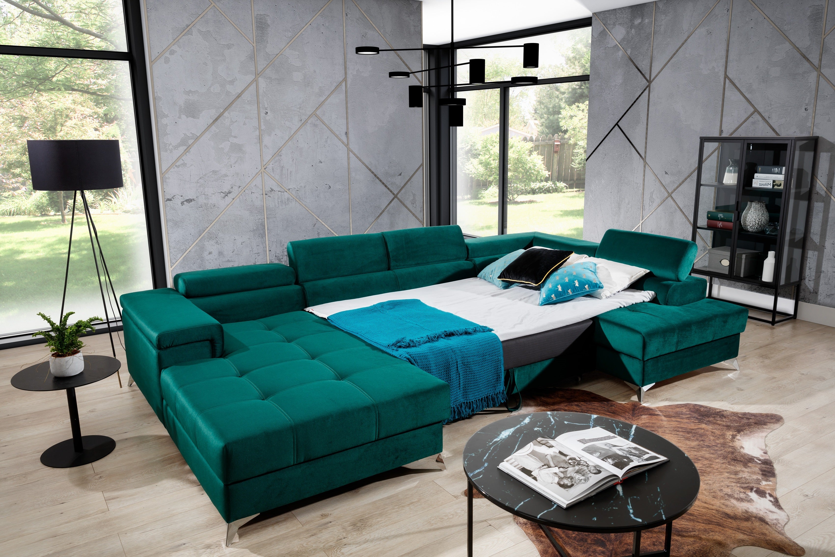 Coltar Extensibil Edward cu Lada de Depozitare, Sezlong pe Dreapta, Tetiere Reglabile, Perne Incluse, l345xA202xH82-90 cm (6)