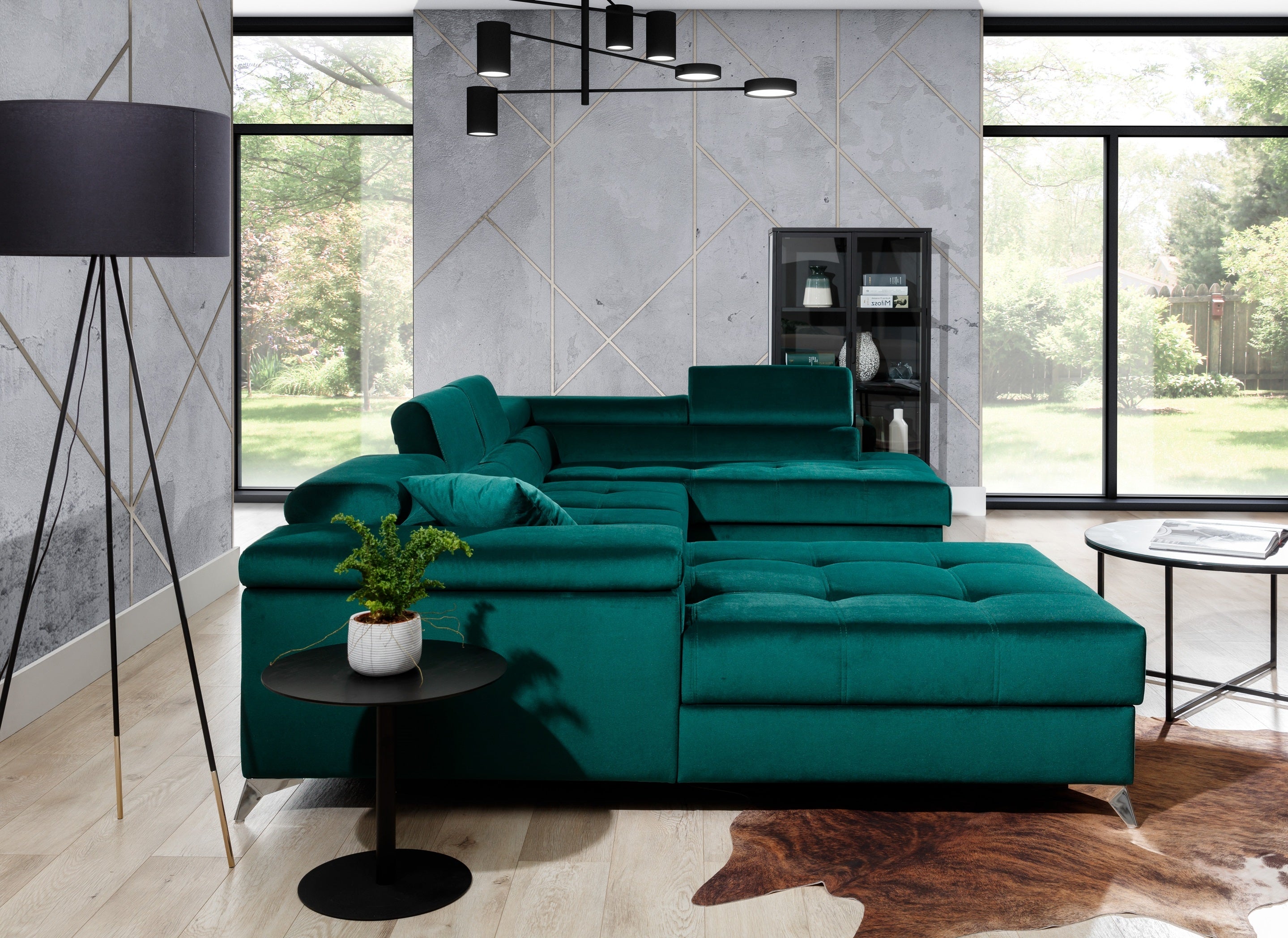 Coltar Extensibil Edward cu Lada de Depozitare, Sezlong pe Dreapta, Tetiere Reglabile, Perne Incluse, l345xA202xH82-90 cm (3)