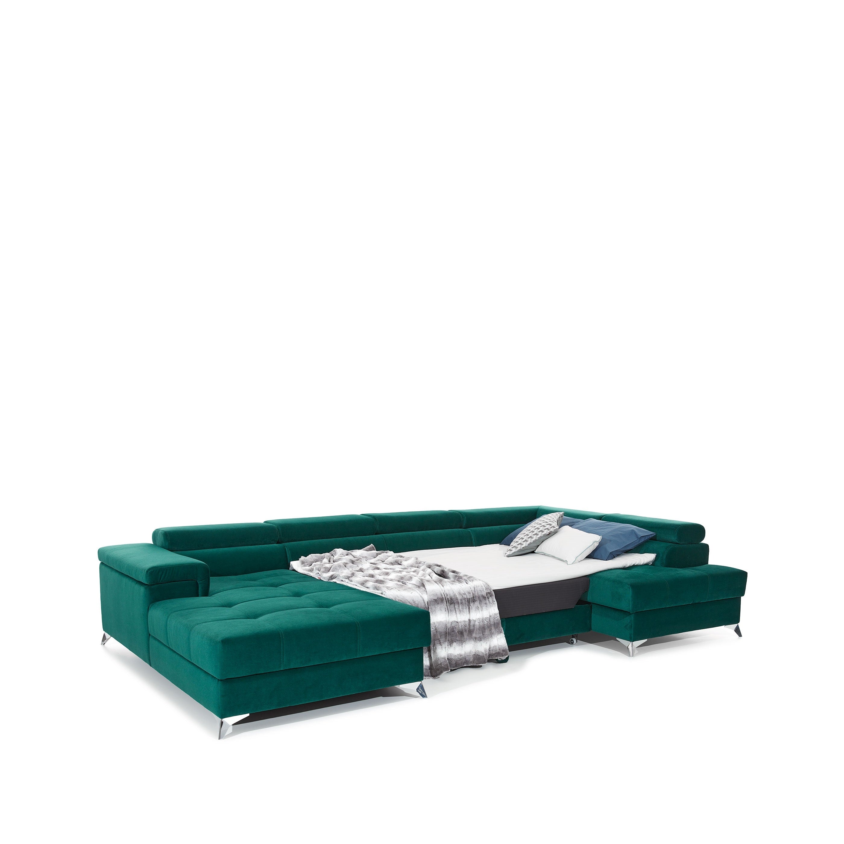 Coltar Extensibil Edward cu Lada de Depozitare, Sezlong pe Dreapta, Tetiere Reglabile, Perne Incluse, l345xA202xH82-90 cm (14)