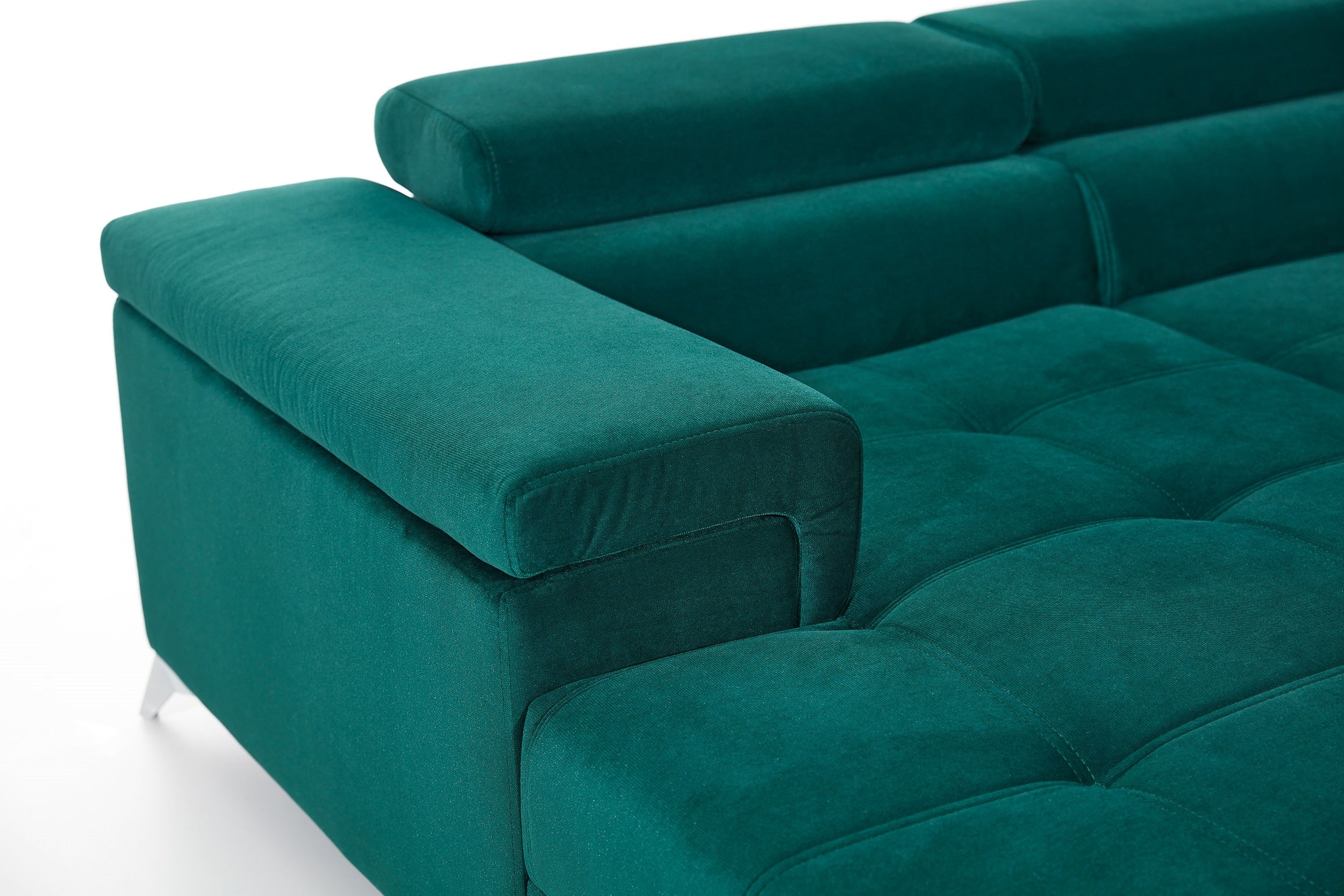 Coltar Extensibil Edward cu Lada de Depozitare, Sezlong pe Dreapta, Tetiere Reglabile, Perne Incluse, l345xA202xH82-90 cm (16)