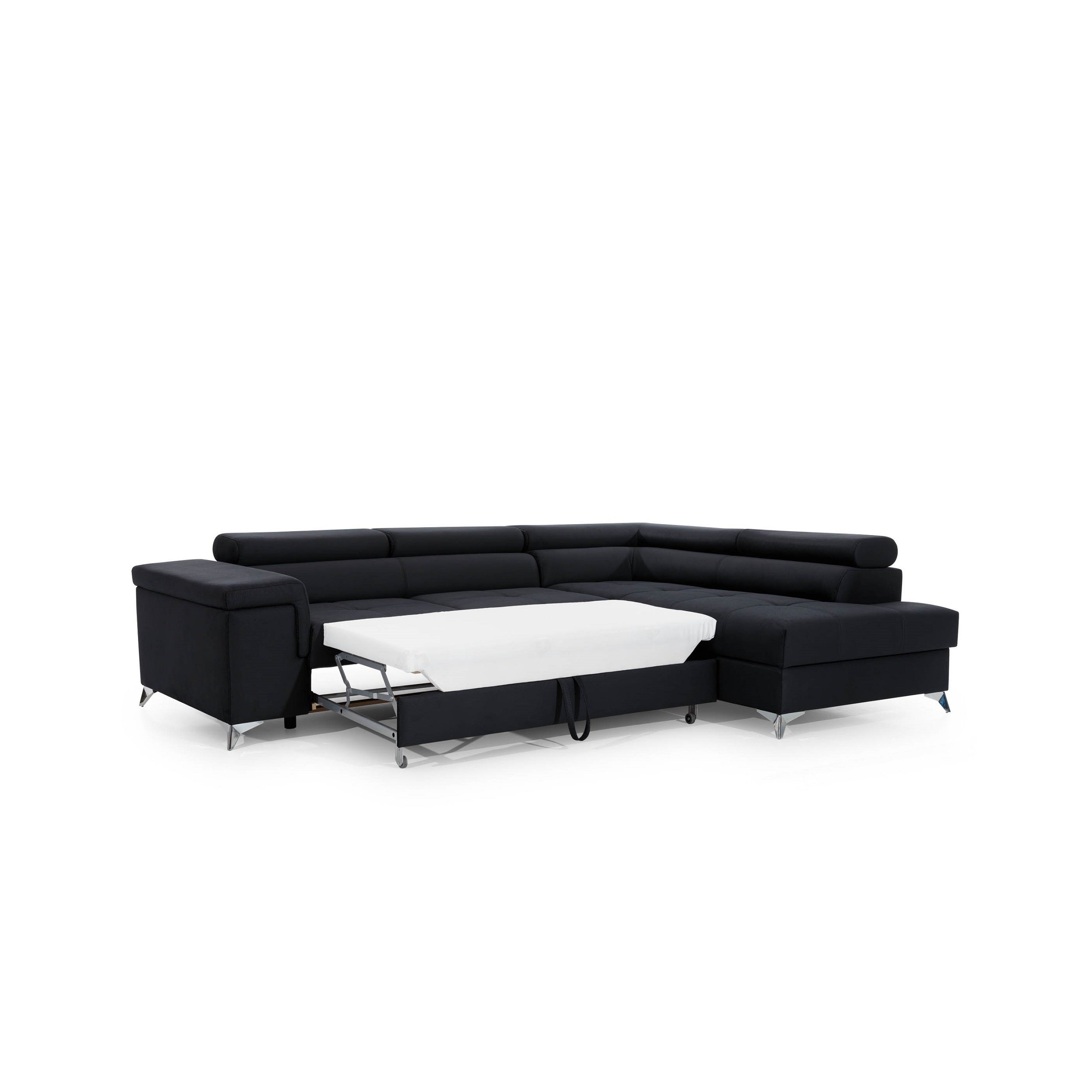 Coltar Extensibil Erika cu Lada de Depozitare, Sezlong pe Dreapta, Tetiere Reglabile, Perna Inclusa, l275xA202xH70-90 cm (5)