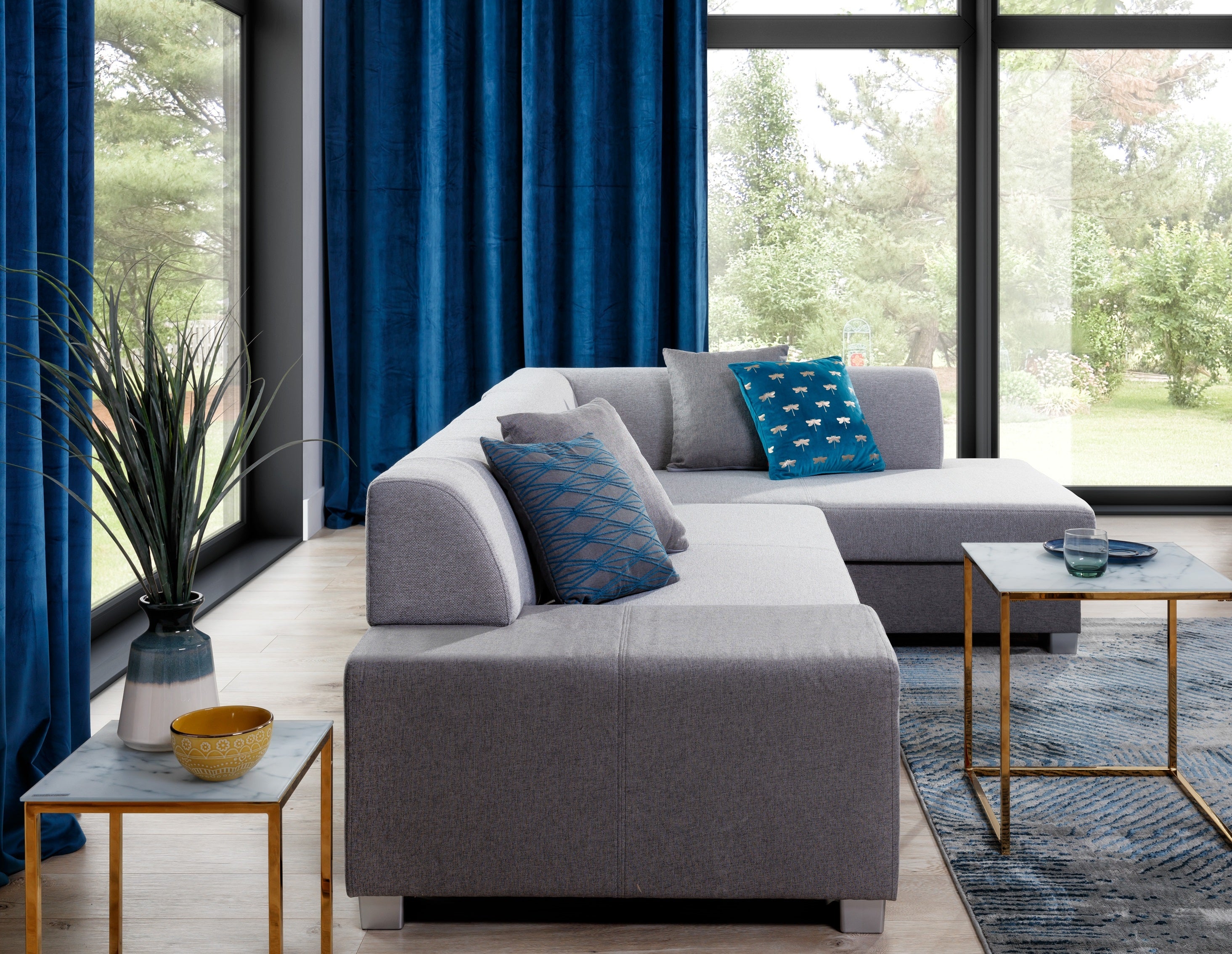 Coltar Extensibil Fabioleta cu Lada de Depozitare, Sezlong pe Dreapta, Perne Incluse, l268xA167xH73 cm (3)