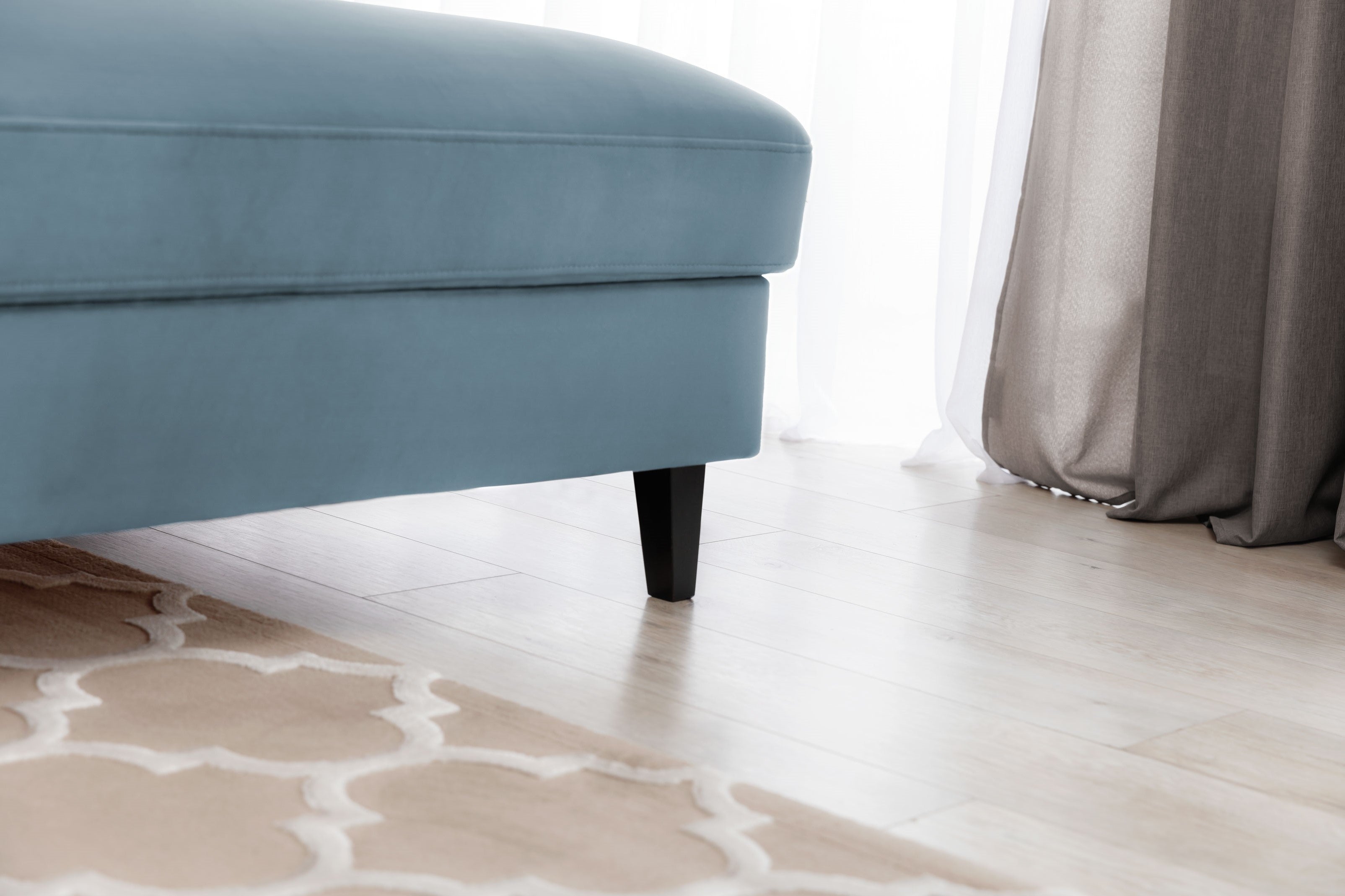 Coltar Extensibil Fobleros Plus Velvet Bleu cu Lada de Depozitare, Sezlong pe Stanga, Tetiere Reglabile, l267xA196xH83-100 cm (4)