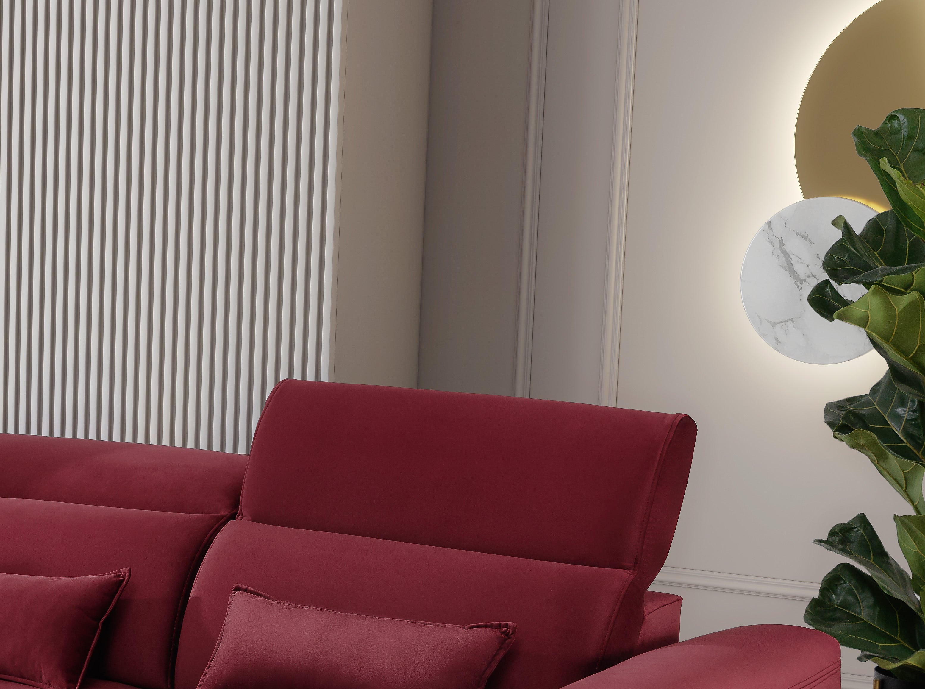 Coltar Extensibil Fobleros Plus Bordeaux cu Lada de Depozitare, Sezlong pe Stanga, Tetiere Reglabile, l267xA196xH83-100 cm (5)