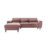 Coltar Extensibil Fobleros Plus Roz Inchis cu Lada de Depozitare, Sezlong pe Stanga, Tetiere Reglabile, l267xA196xH83-100 cm (9)