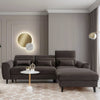 Coltar Extensibil Fobleros Plus Velvet Maro Inchis cu Lada de Depozitare, Sezlong pe Dreapta, Tetiere Reglabile, l267xA196xH83-100 cm (3)
