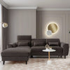 Coltar Extensibil Fobleros Plus Velvet Maro Inchis cu Lada de Depozitare, Sezlong pe Stanga, Tetiere Reglabile, l267xA196xH83-100 cm (3)