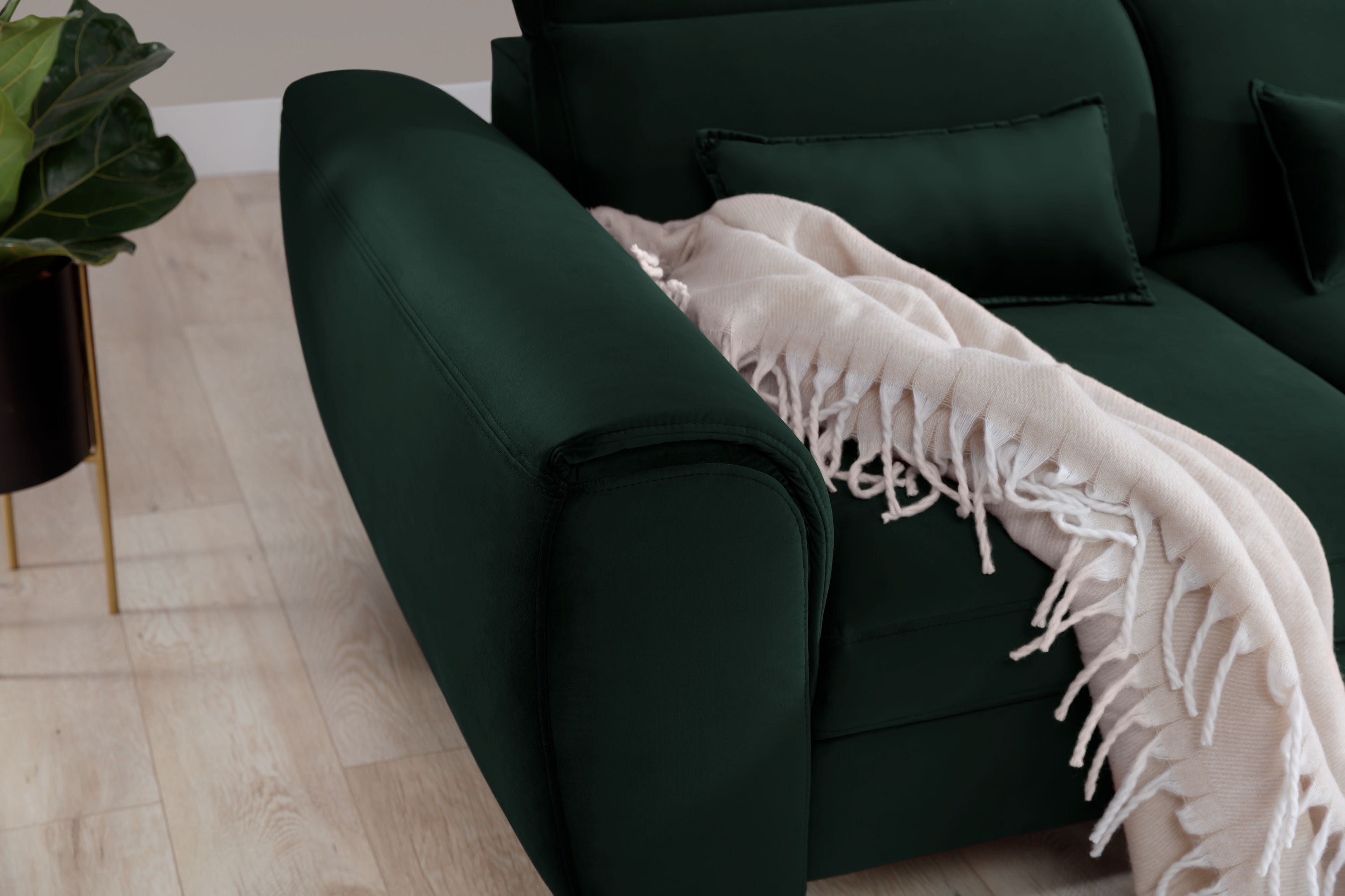 Coltar Extensibil Fobleros Plus Verde Inchis cu Lada de Depozitare, Sezlong pe Dreapta, Tetiere Reglabile, l267xA196xH83-100 cm (6)