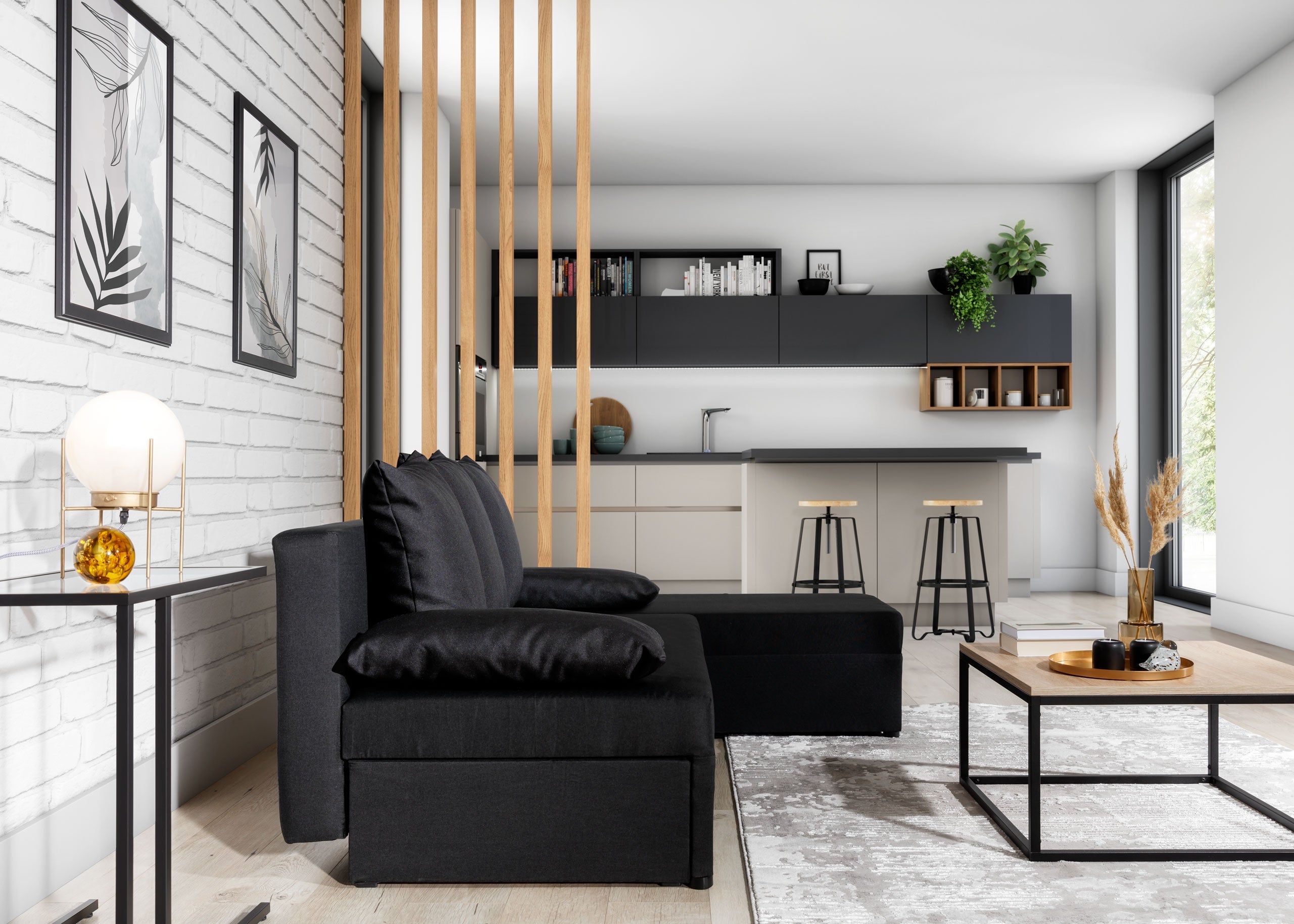 Coltar Extensibil Gina cu Lada de Depozitare, Sezlong Universal (pe Stanga sau pe Dreapta), l206xA146xH90 cm (3)