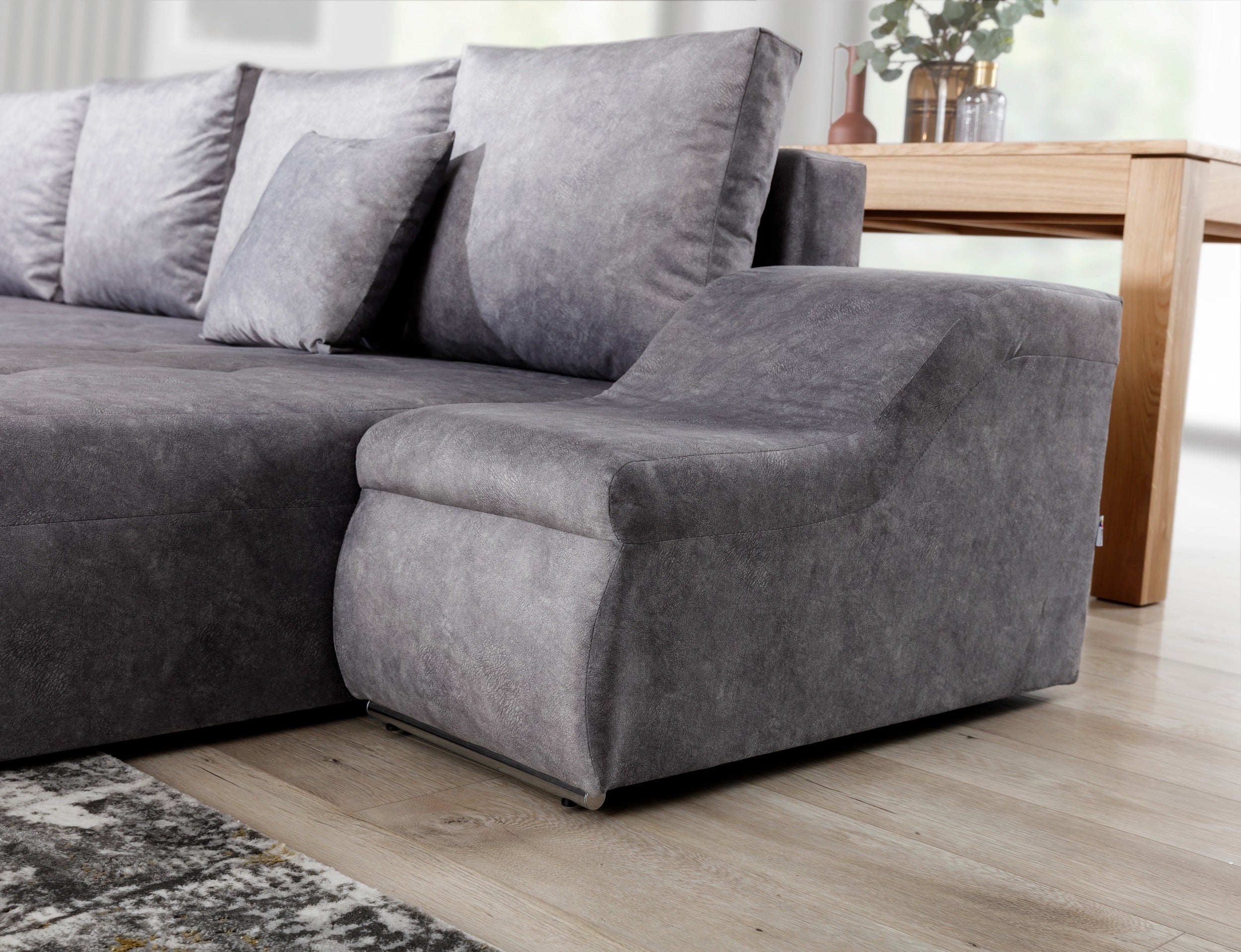 Coltar Extensibil Giorgio cu Lada de Depozitare, Sezlong pe Dreapta, Perne Incluse, l340xA200xH88 cm (6)