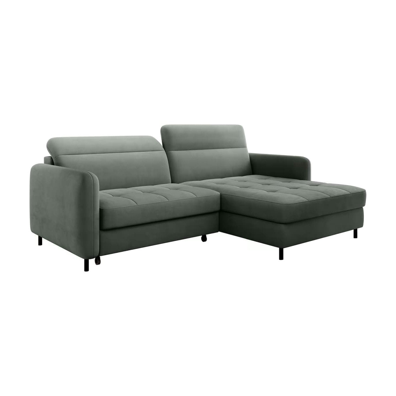 Coltar Extensibil Gomez Plus Verde cu Lada de Depozitare, Sezlong pe Dreapta, Tetiere Reglabile, l228xA165xH92-100 cm (8)