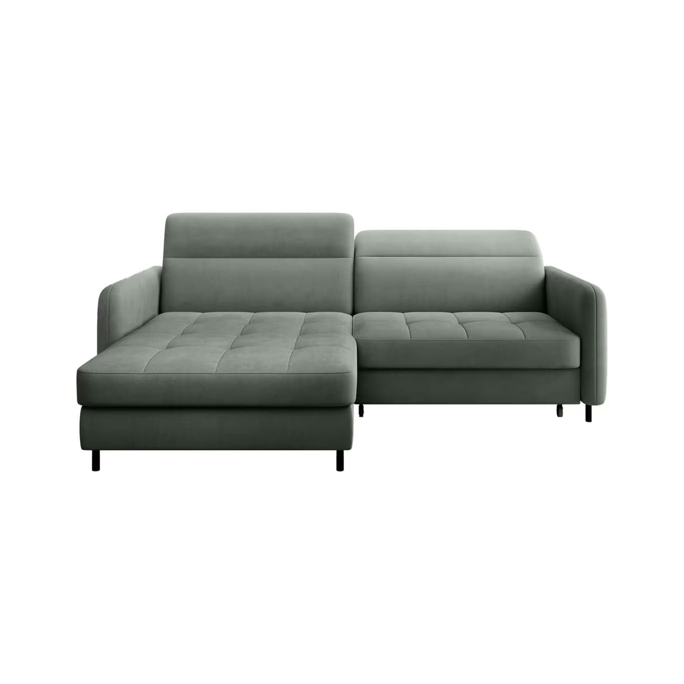 Coltar Extensibil Gomez Plus Verde cu Lada de Depozitare, Sezlong pe Stanga, Tetiere Reglabile, l228xA165xH92-100 cm (7)