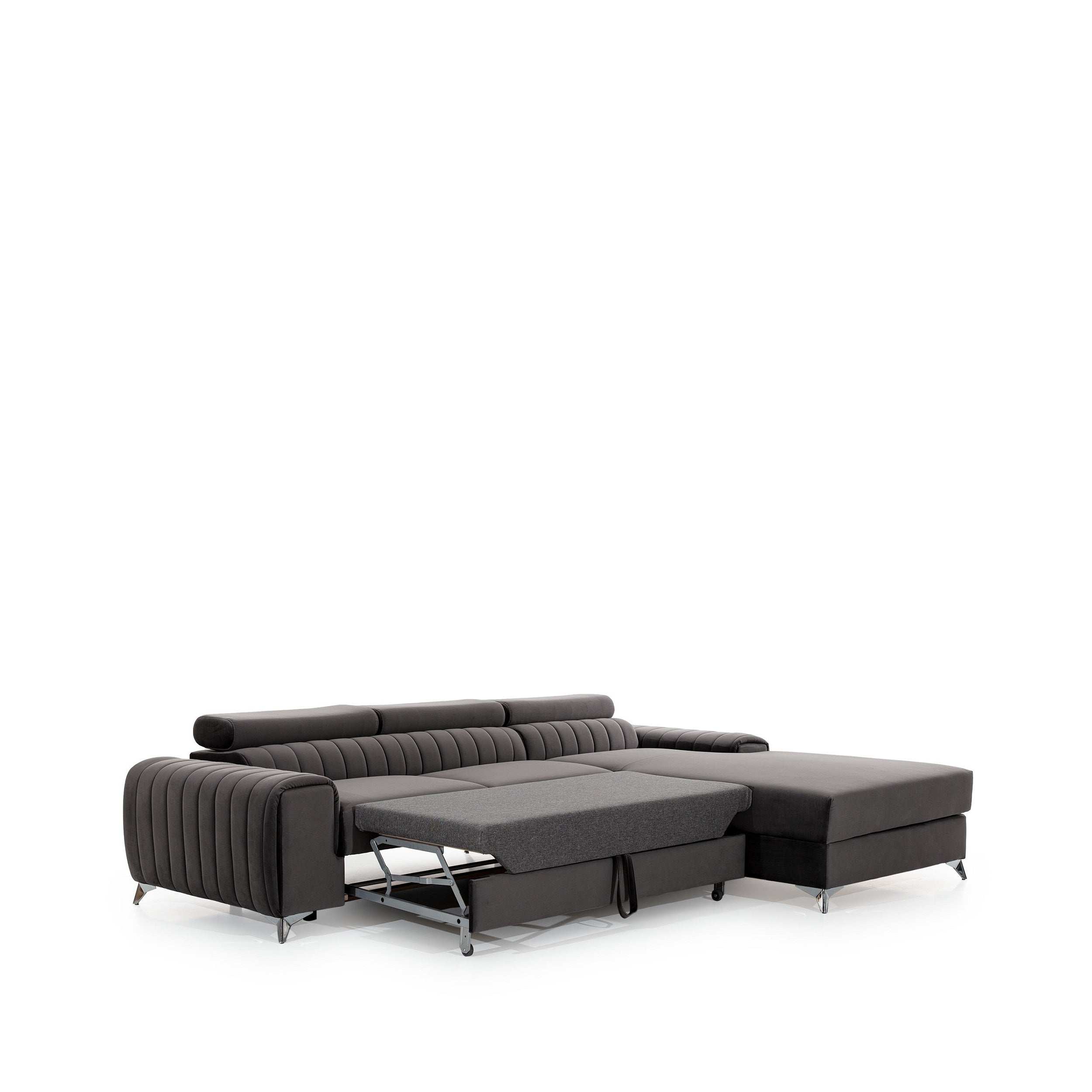 Coltar Extensibil Greyston cu Lada de Depozitare, Sezlong pe Dreapta, Tetiere Reglabile, l275xA205xH69-98 cm (14)