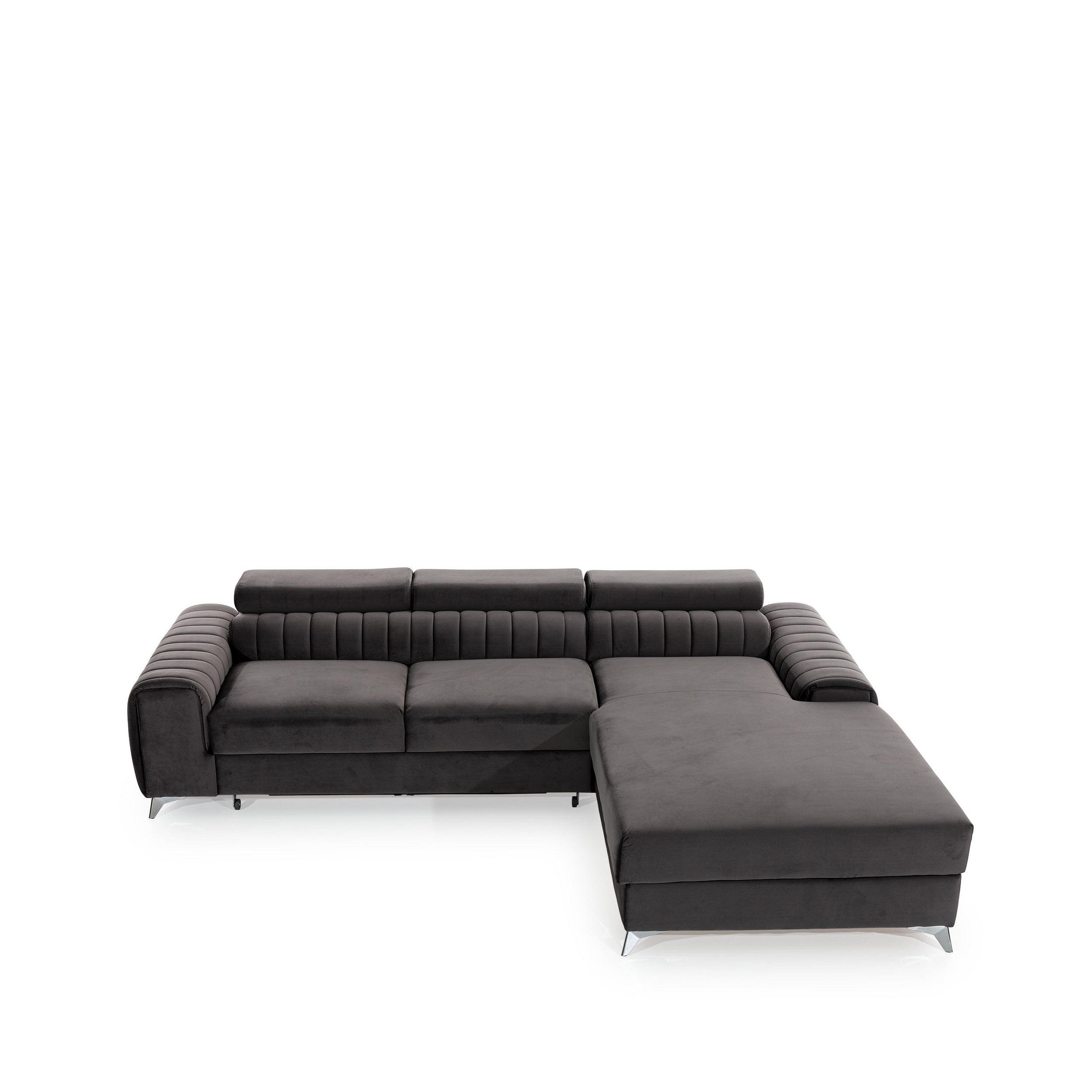 Coltar Extensibil Greyston cu Lada de Depozitare, Sezlong pe Dreapta, Tetiere Reglabile, l275xA205xH69-98 cm (9)