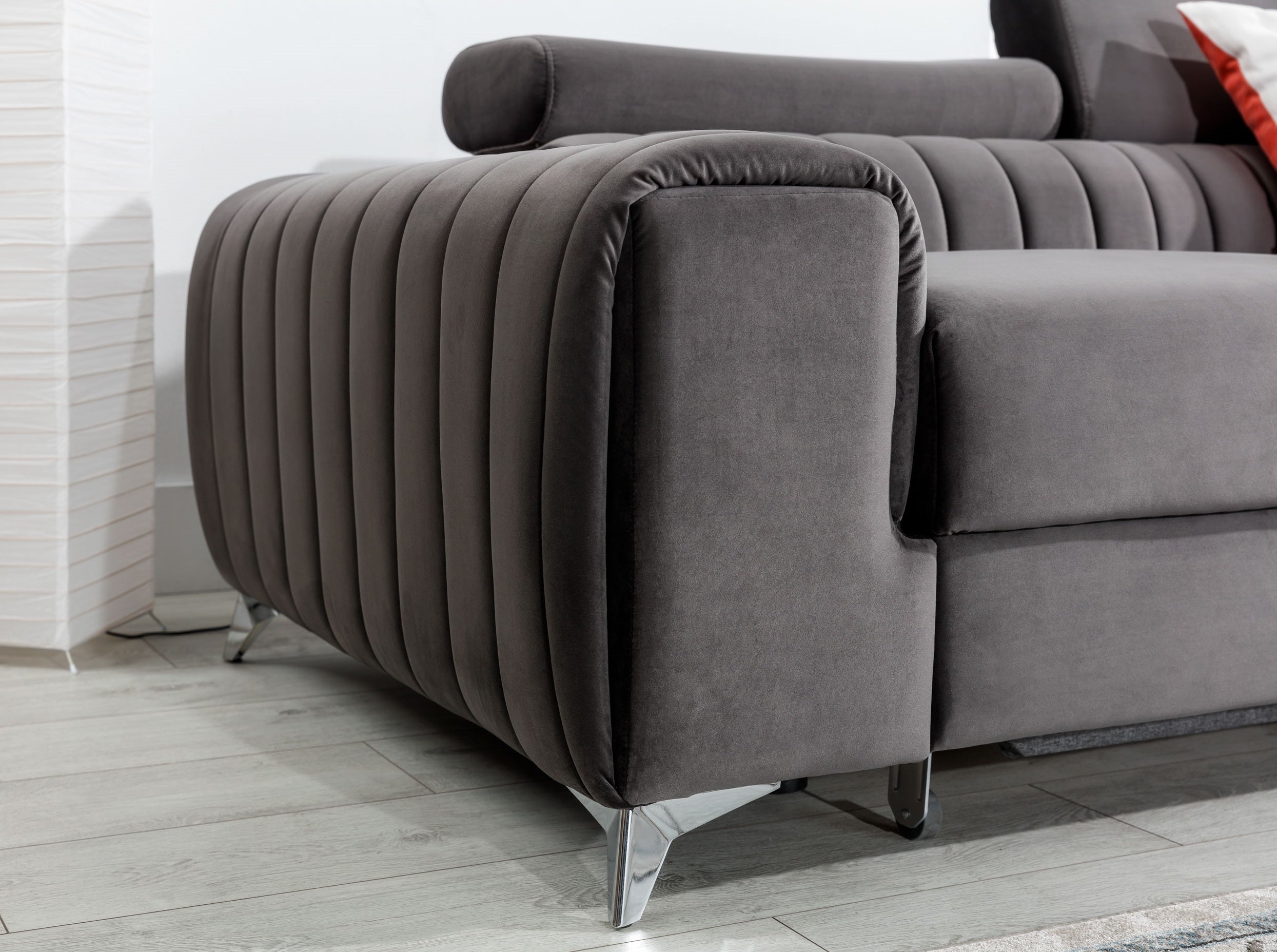 Coltar Extensibil Greyston cu Lada de Depozitare, Sezlong pe Dreapta, Tetiere Reglabile, l275xA205xH69-98 cm (6)