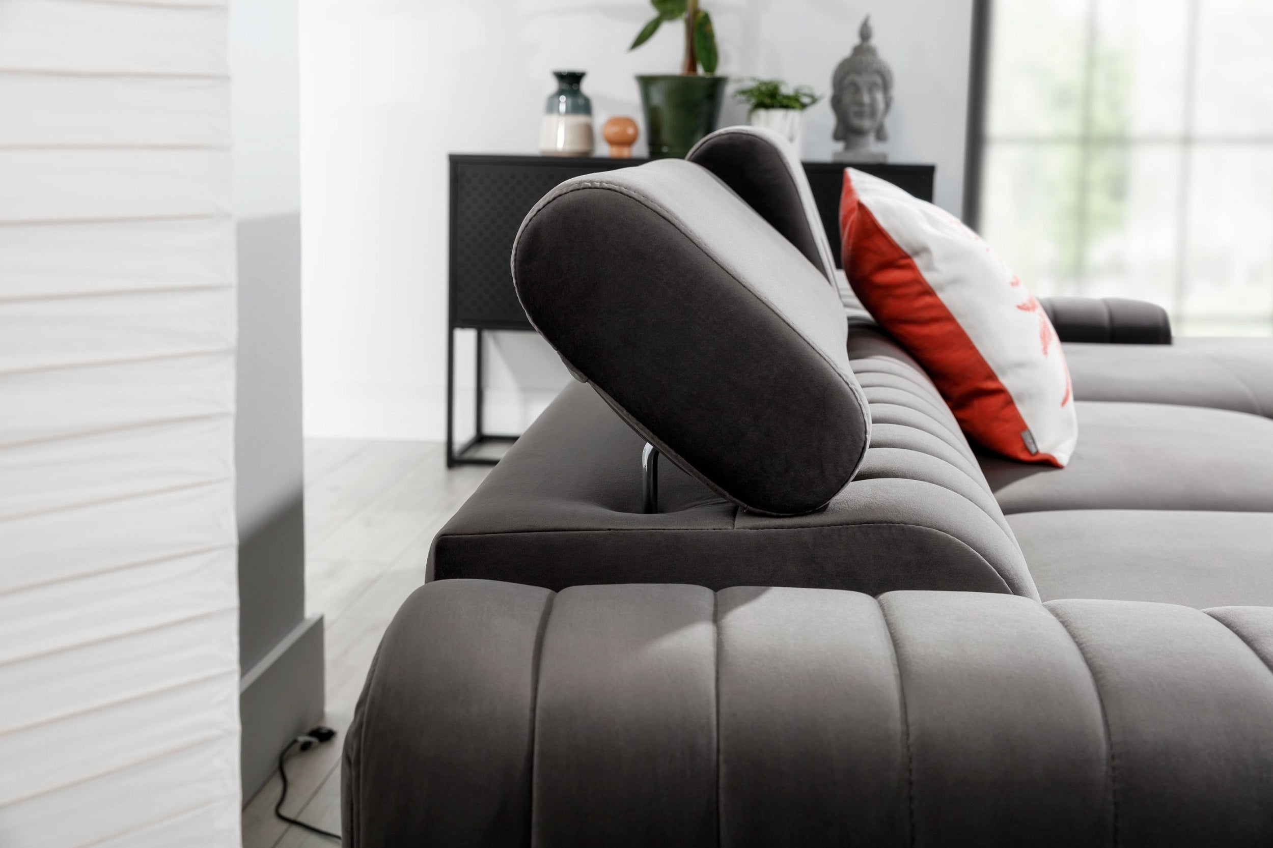 Coltar Extensibil Greyston cu Lada de Depozitare, Sezlong pe Dreapta, Tetiere Reglabile, l275xA205xH69-98 cm (5)