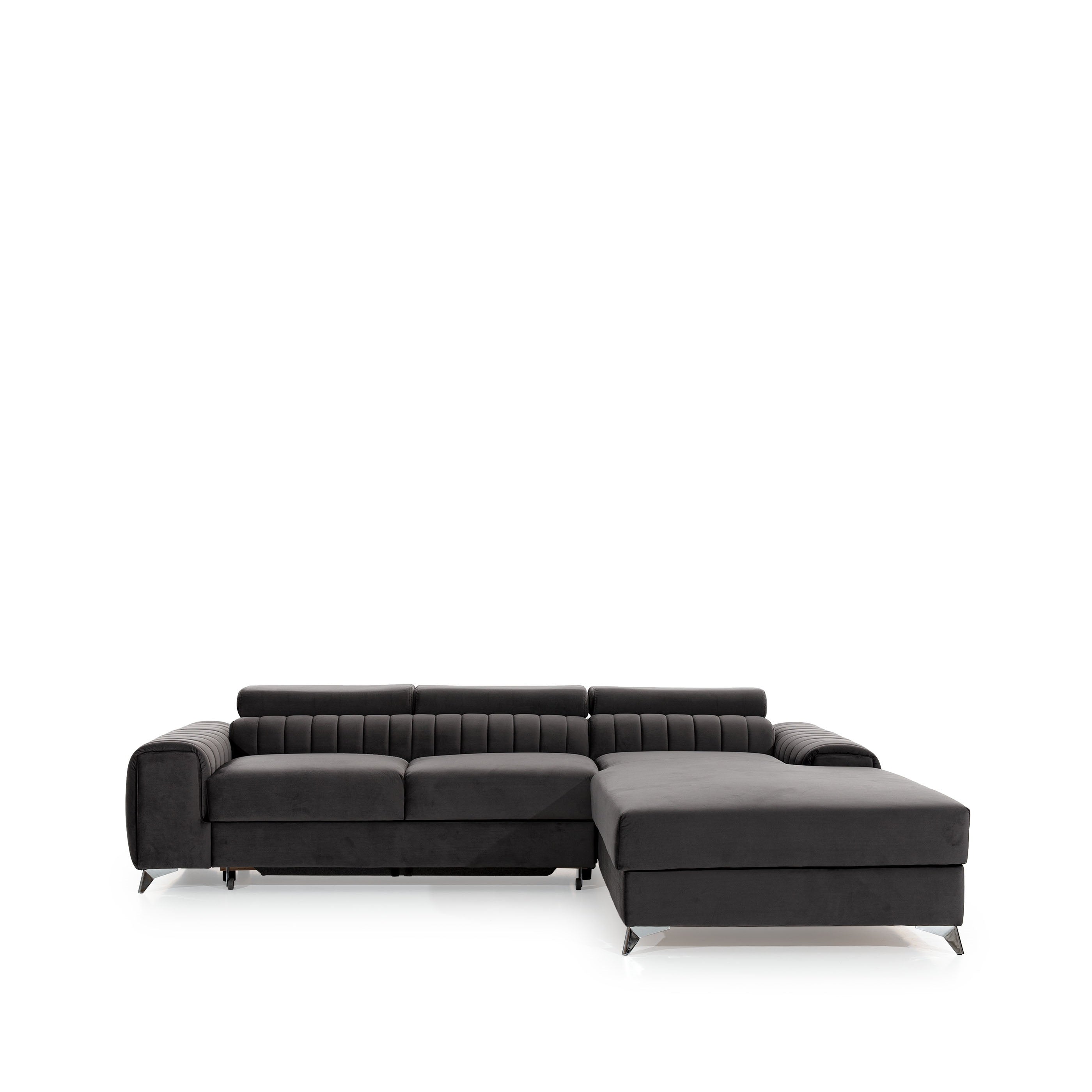 Coltar Extensibil Greyston cu Lada de Depozitare, Sezlong pe Dreapta, Tetiere Reglabile, l275xA205xH69-98 cm (8)