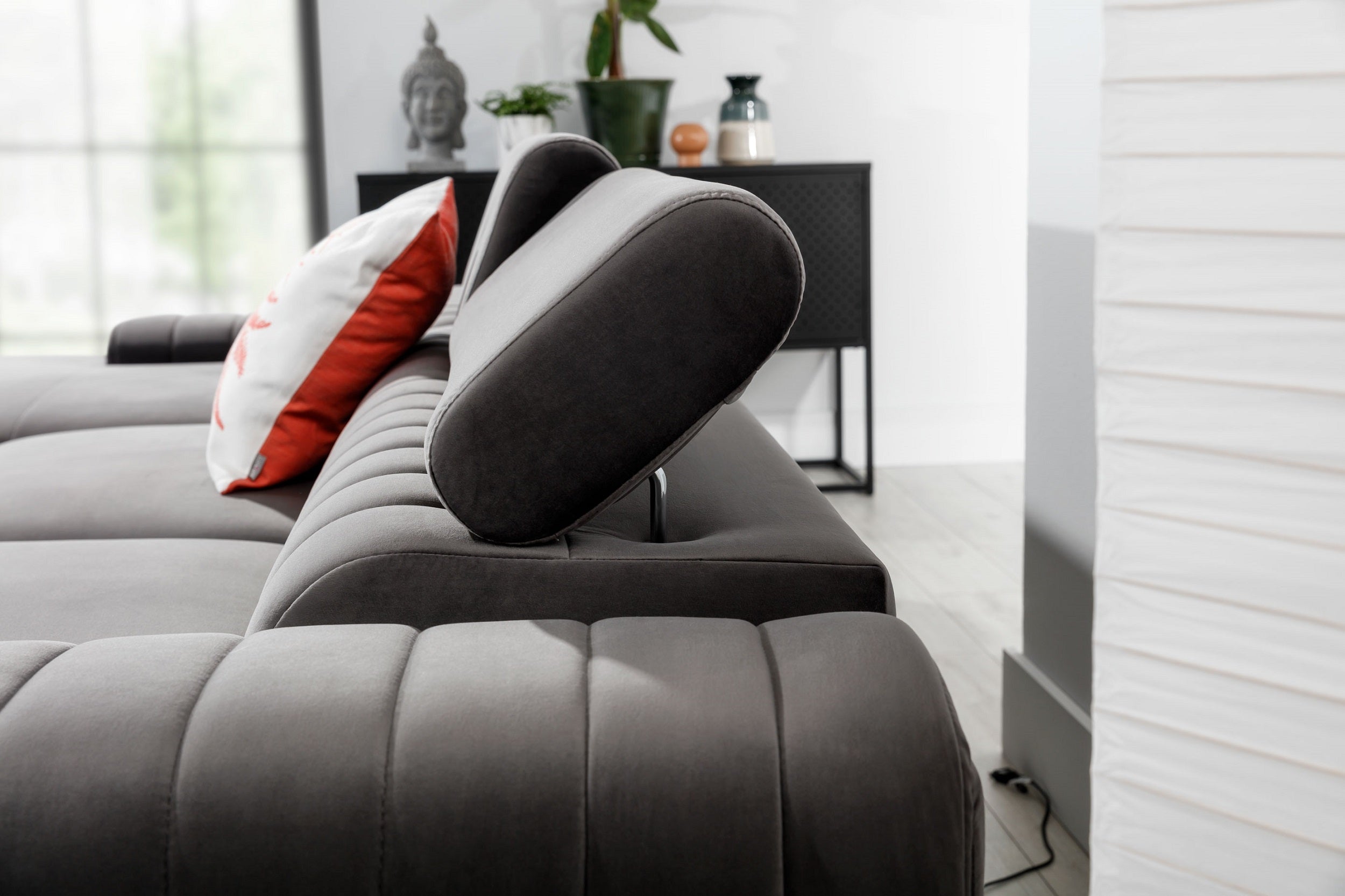 Coltar Extensibil Greyston cu Lada de Depozitare, Sezlong pe Stanga, Tetiere Reglabile, l275xA205xH69-98 cm (5)