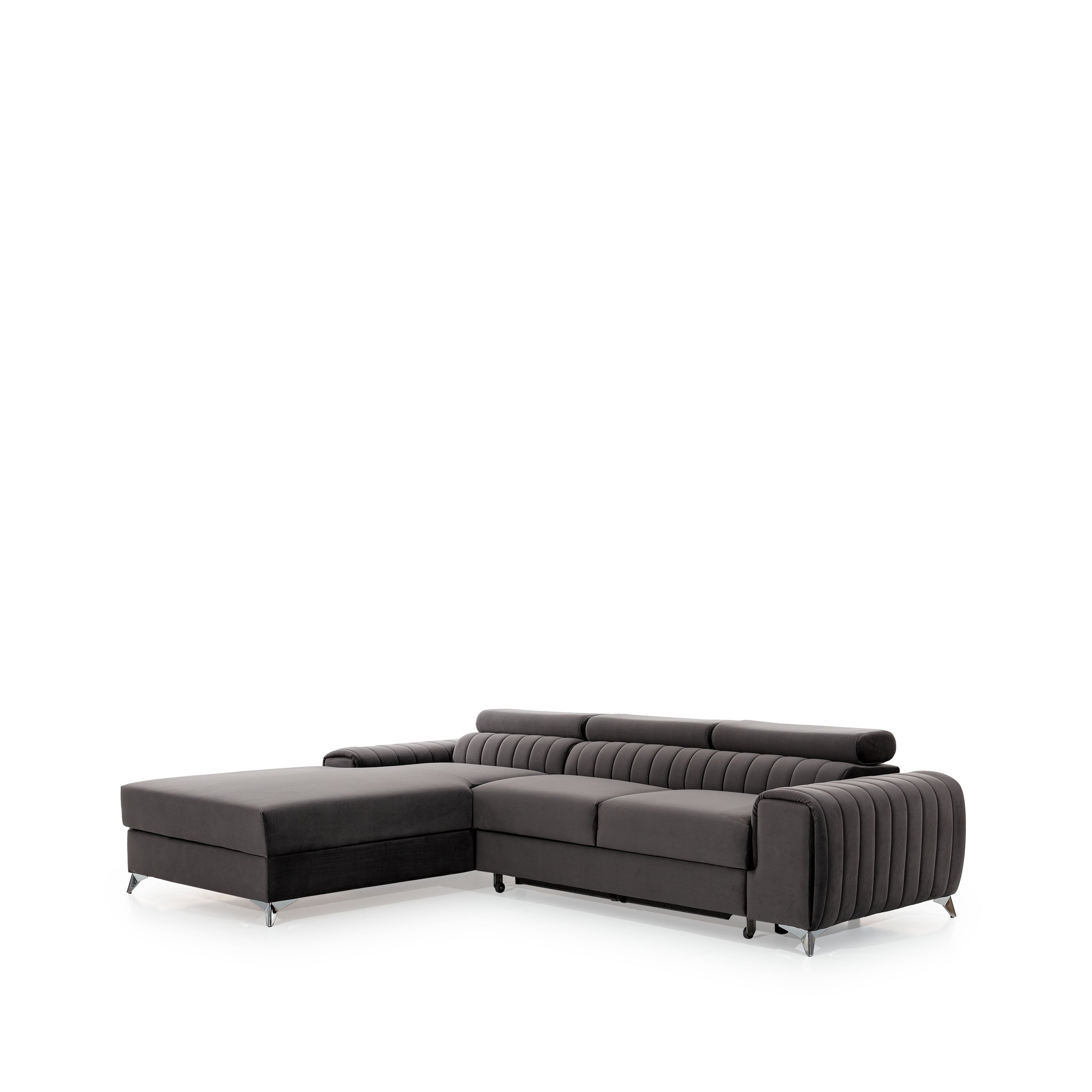 Coltar Extensibil Greyston cu Lada de Depozitare, Sezlong pe Stanga, Tetiere Reglabile, l275xA205xH69-98 cm (10)