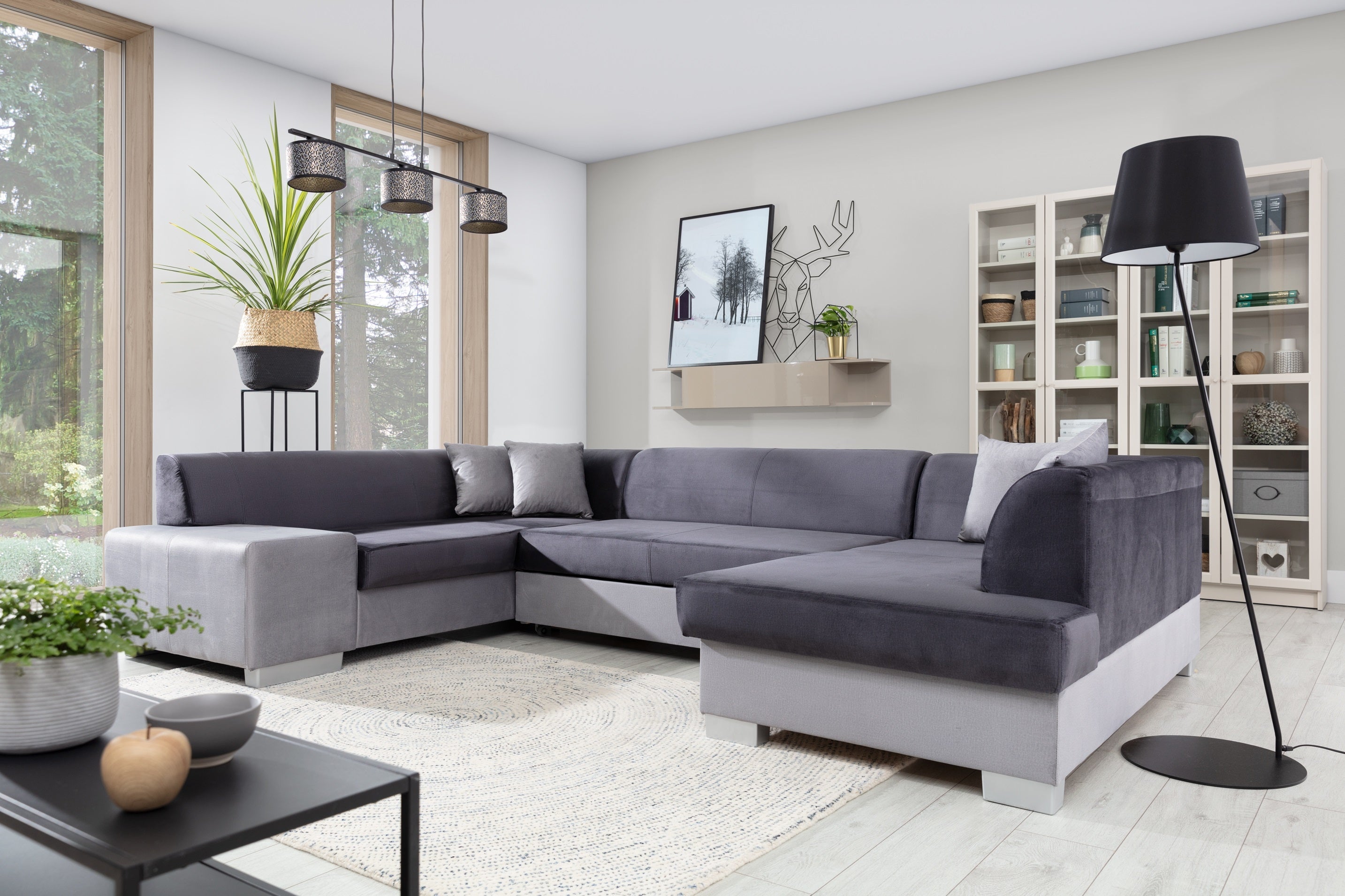 Coltar Extensibil Havasi cu Lada de Depozitare, Sezlong pe Dreapta, Perne Incluse, l320xA207xH73 cm (1)