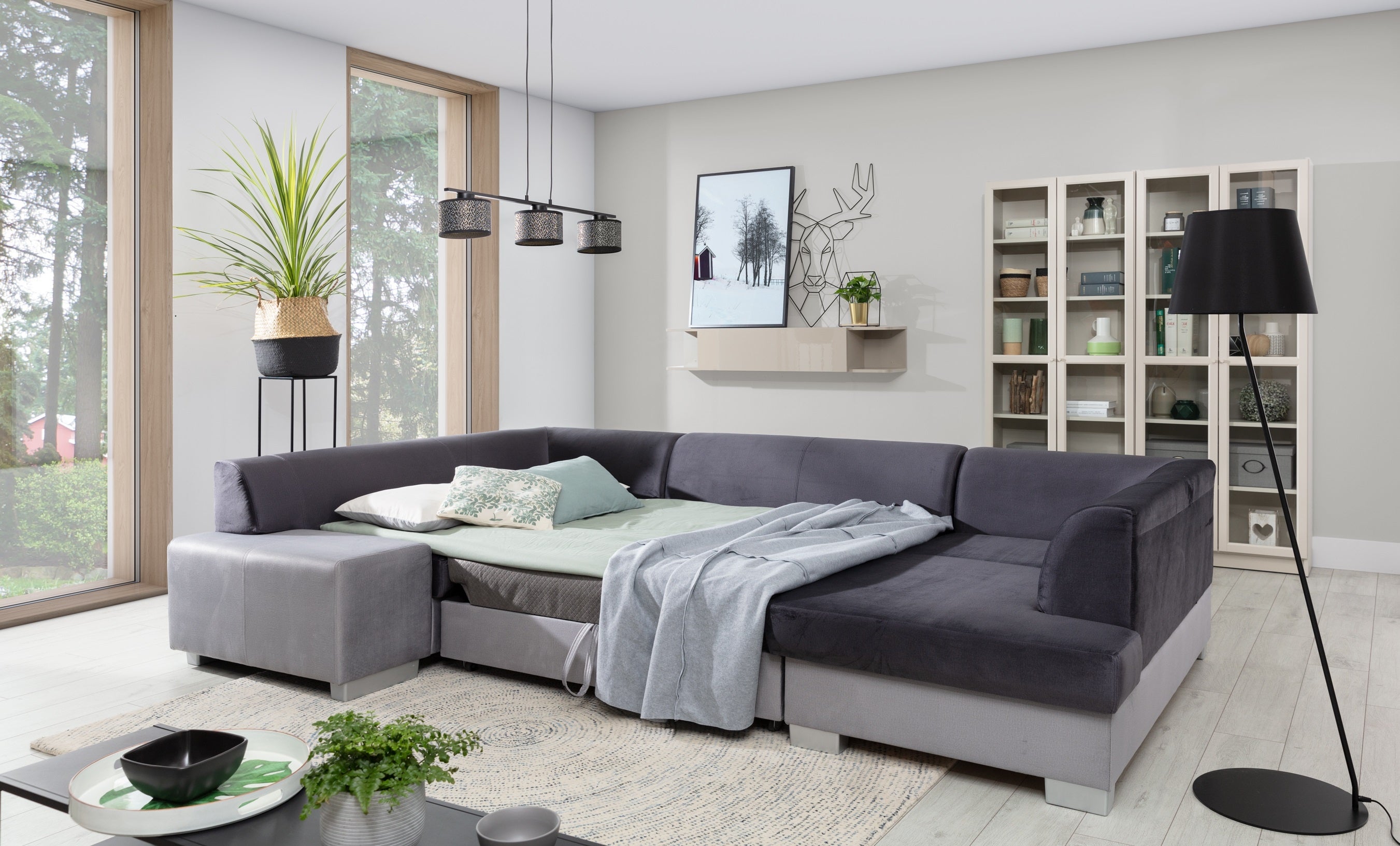 Coltar Extensibil Havasi cu Lada de Depozitare, Sezlong pe Dreapta, Perne Incluse, l320xA207xH73 cm (3)