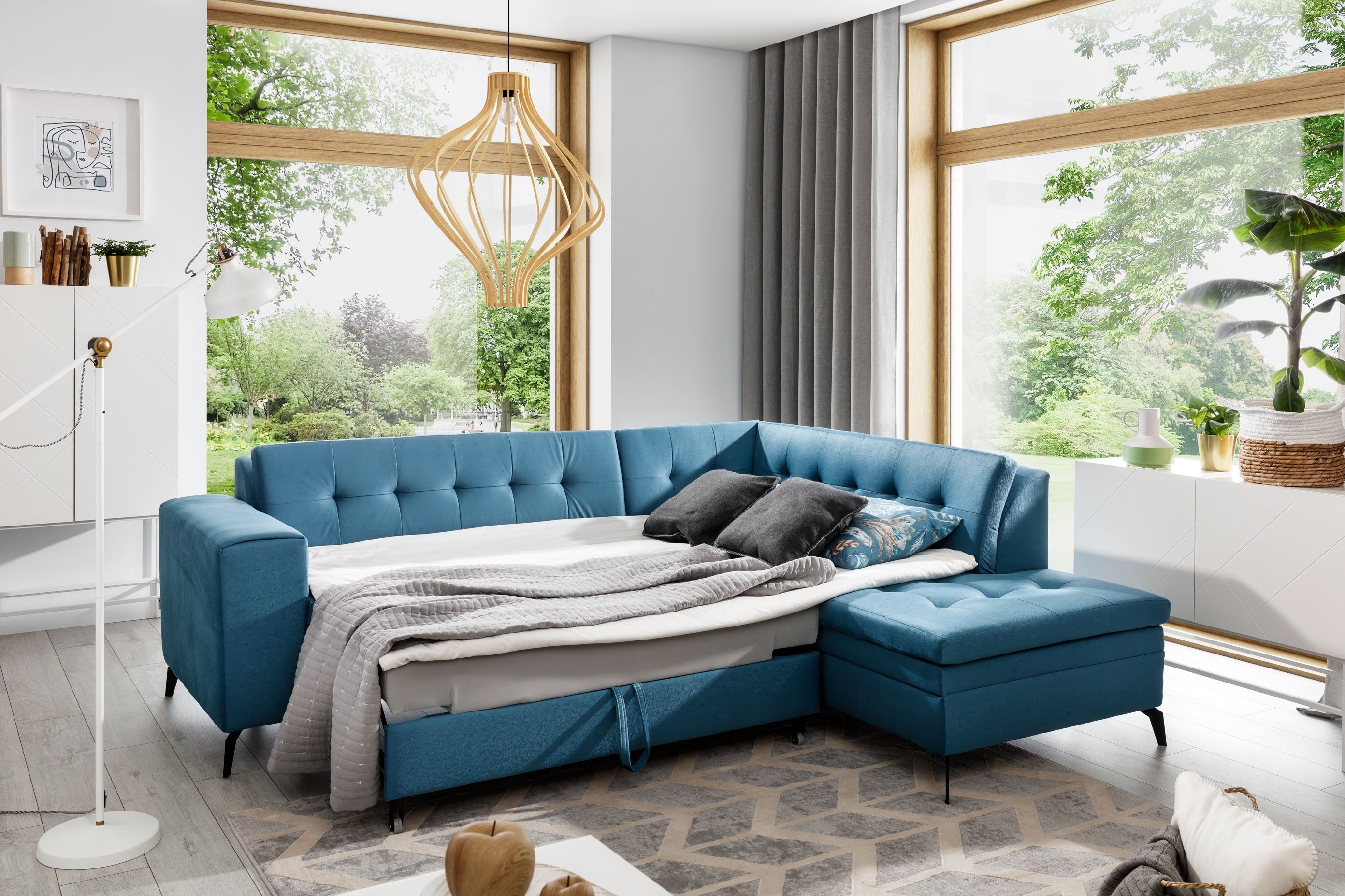 Coltar Extensibil Lanventis cu Sezlong pe Dreapta, Perne Incluse, l260xA210xH93 cm (3)