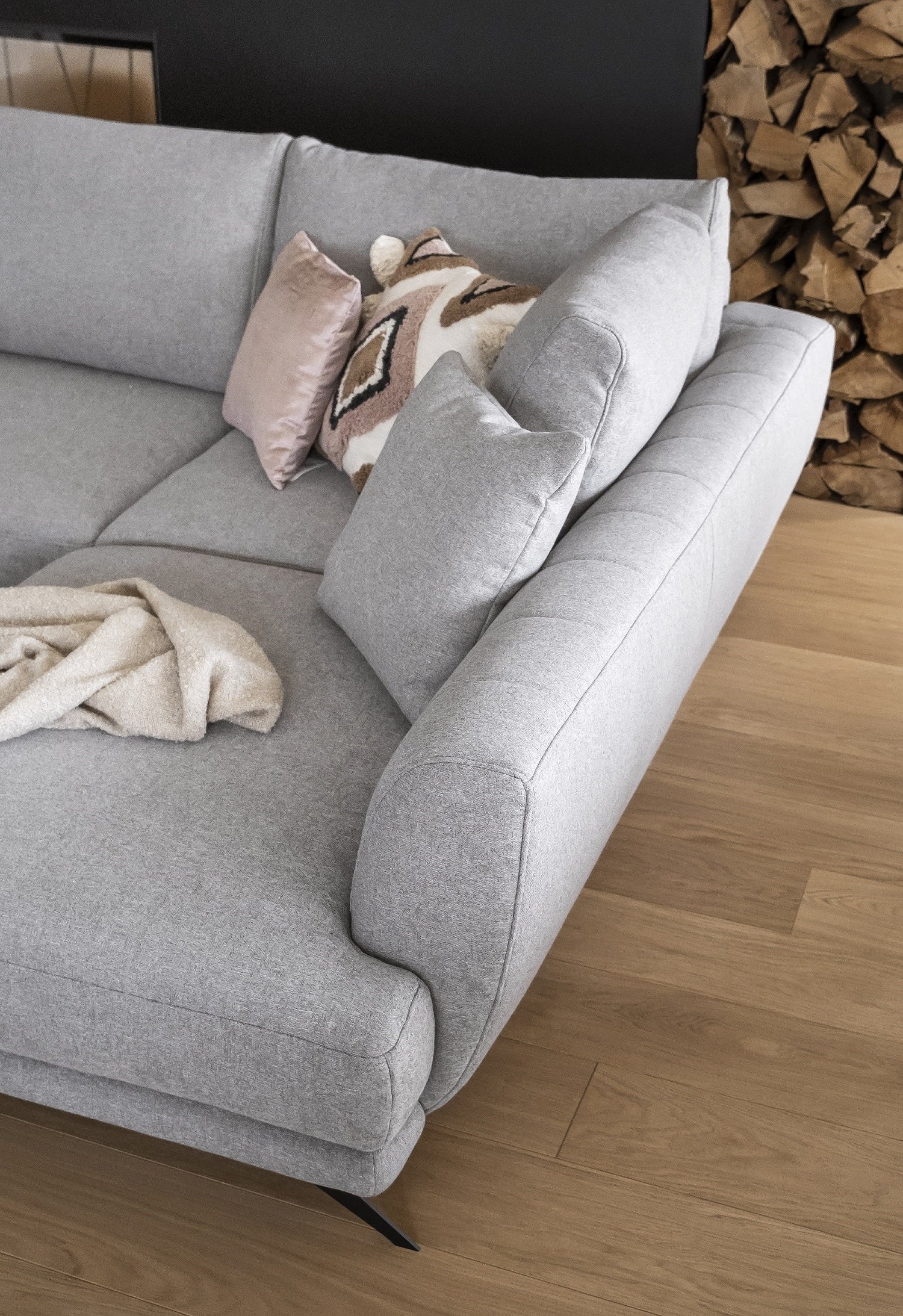 Coltar Extensibil Lara cu Lada de Depozitare, Sezlong pe Dreapta, Perne Incluse, l280xA191xH90 cm (4)