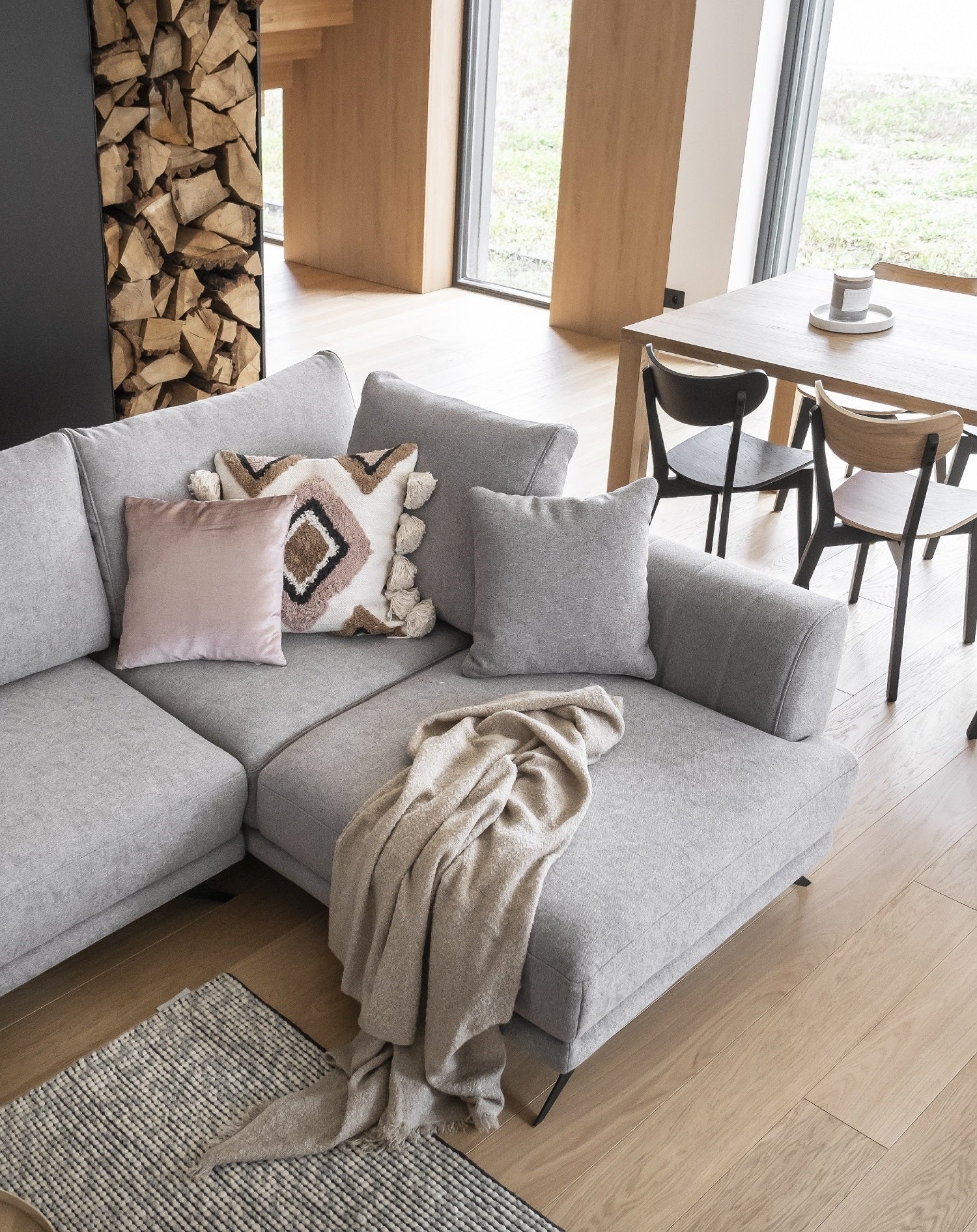 Coltar Extensibil Lara cu Lada de Depozitare, Sezlong pe Dreapta, Perne Incluse, l280xA191xH90 cm (7)