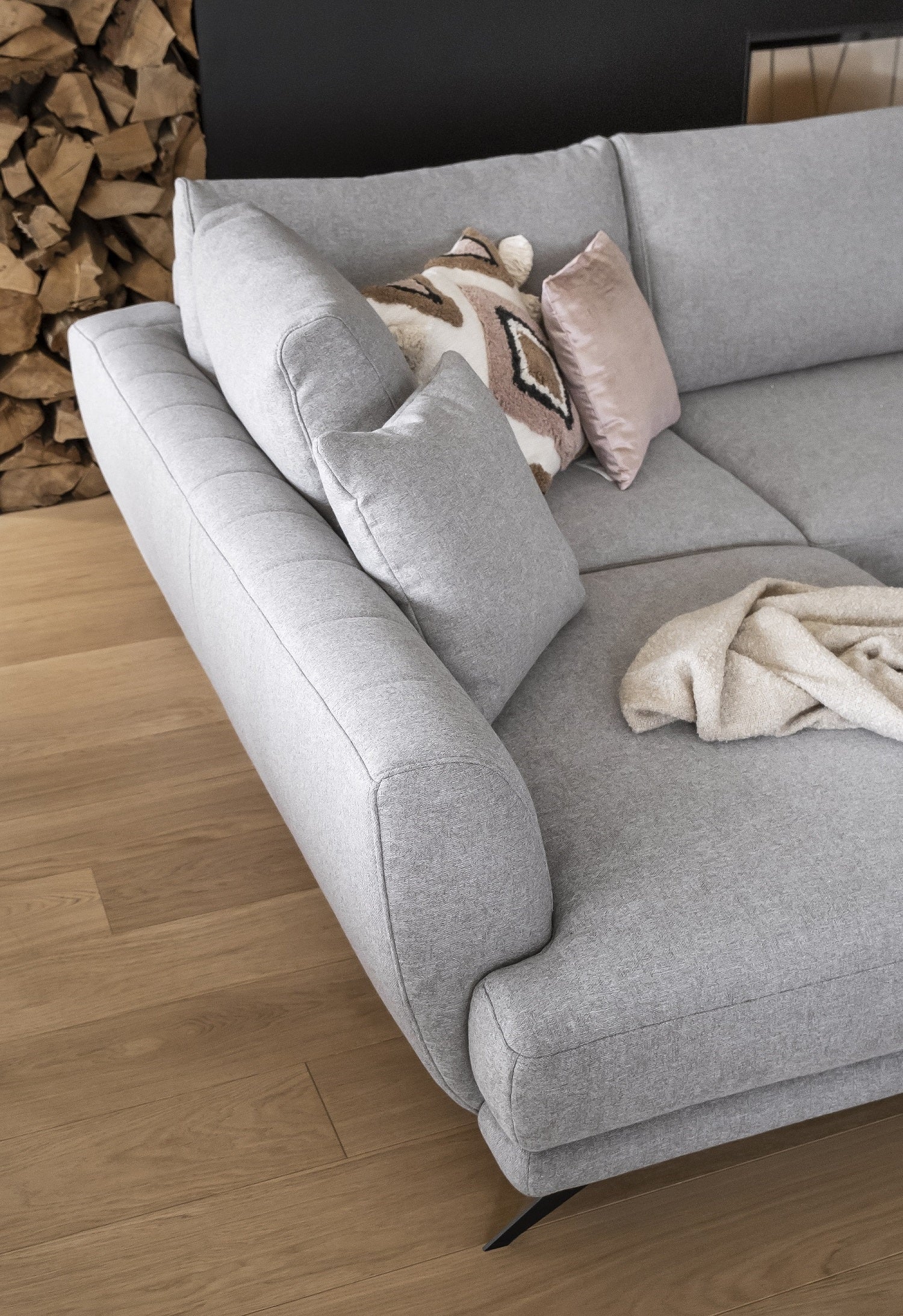 Coltar Extensibil Lara cu Lada de Depozitare, Sezlong pe Stanga, Perne Incluse, l280xA191xH90 cm (5)