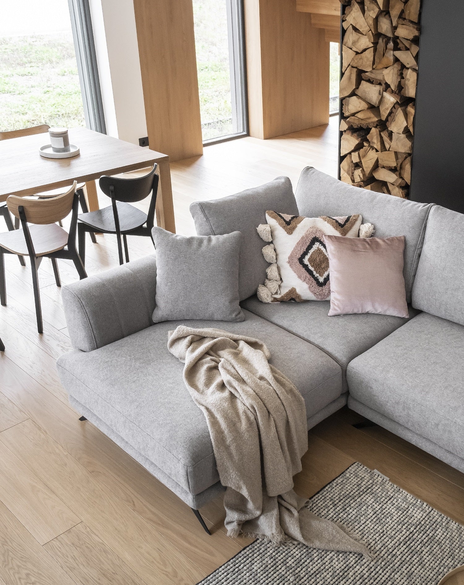 Coltar Extensibil Lara cu Lada de Depozitare, Sezlong pe Stanga, Perne Incluse, l280xA191xH90 cm (6)