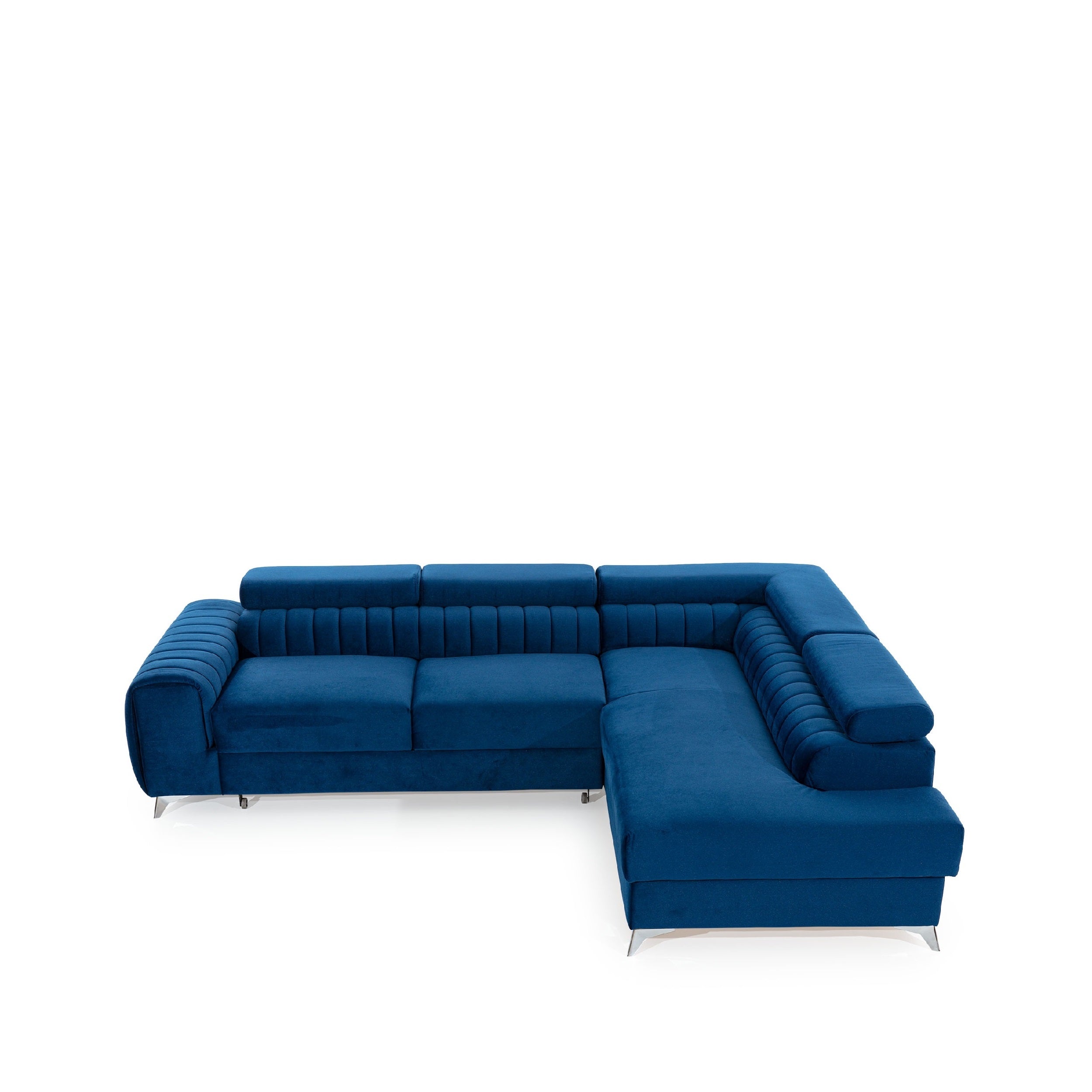 Coltar Extensibil Laurette cu Lada de Depozitare, Sezlong pe Dreapta, Tetiere Reglabile, l275xA205xH69-98 cm-Monolith77 (11)