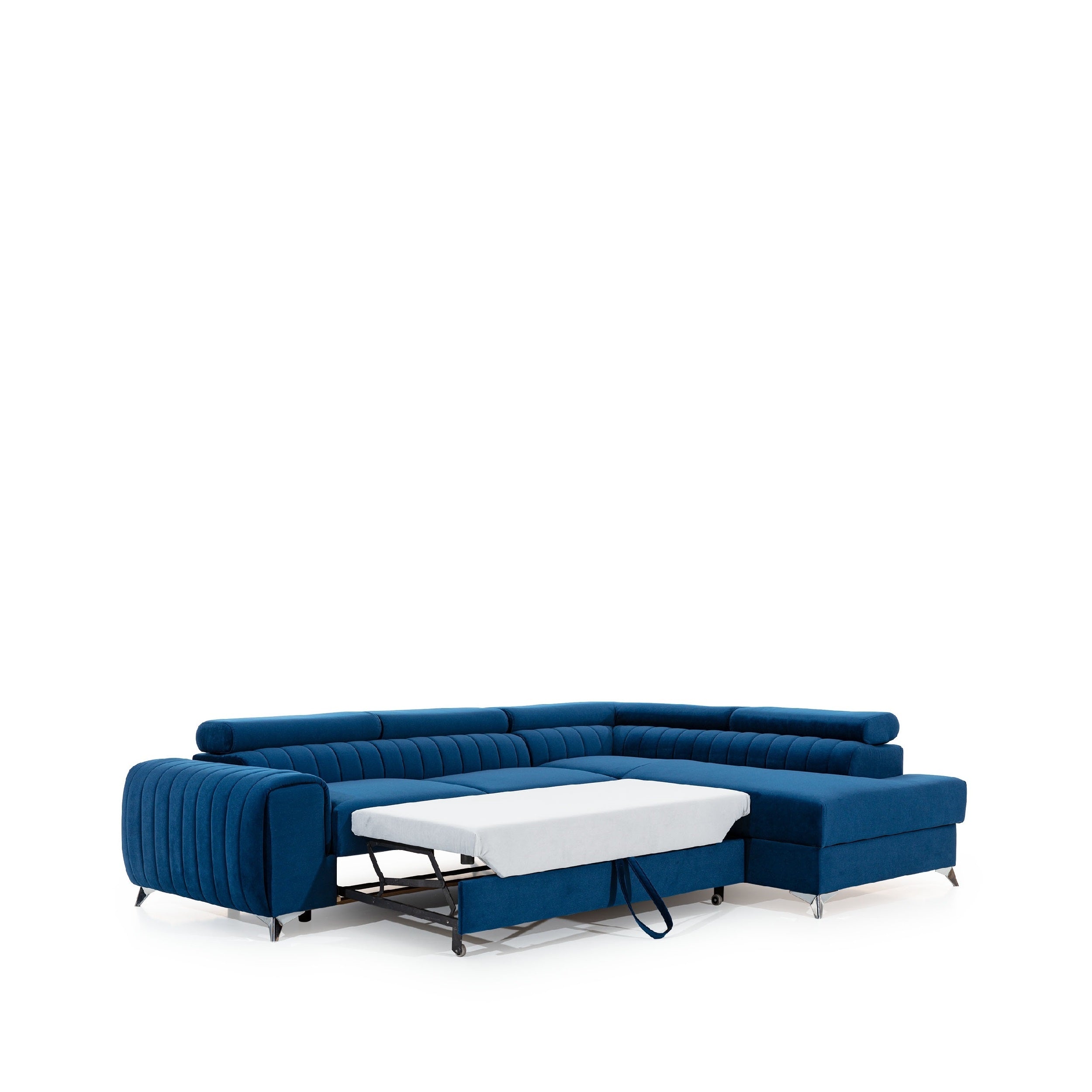 Coltar Extensibil Laurette cu Lada de Depozitare, Sezlong pe Dreapta, Tetiere Reglabile, l275xA205xH69-98 cm-Monolith77 (15)