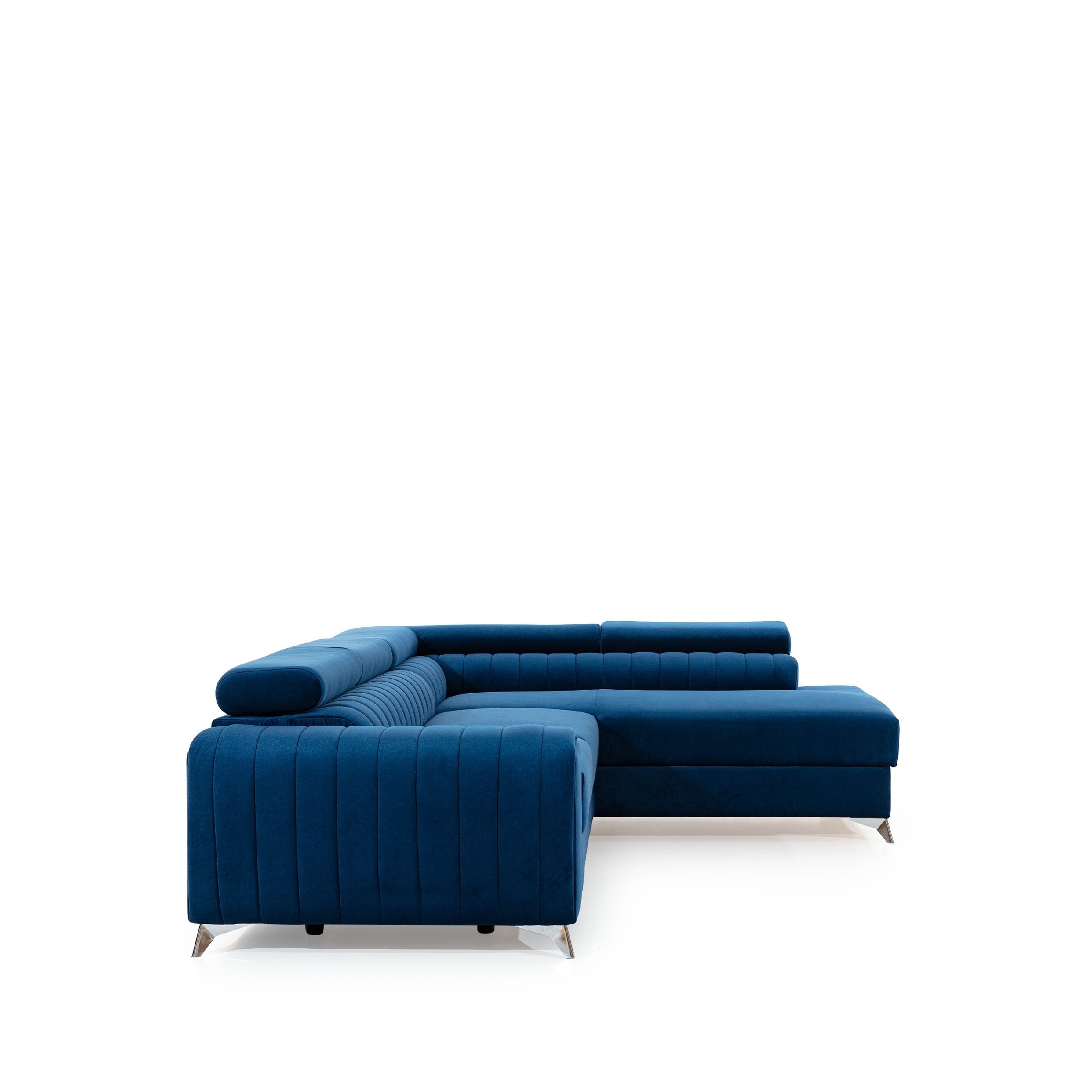 Coltar Extensibil Laurette cu Lada de Depozitare, Sezlong pe Dreapta, Tetiere Reglabile, l275xA205xH69-98 cm-Monolith77 (12)