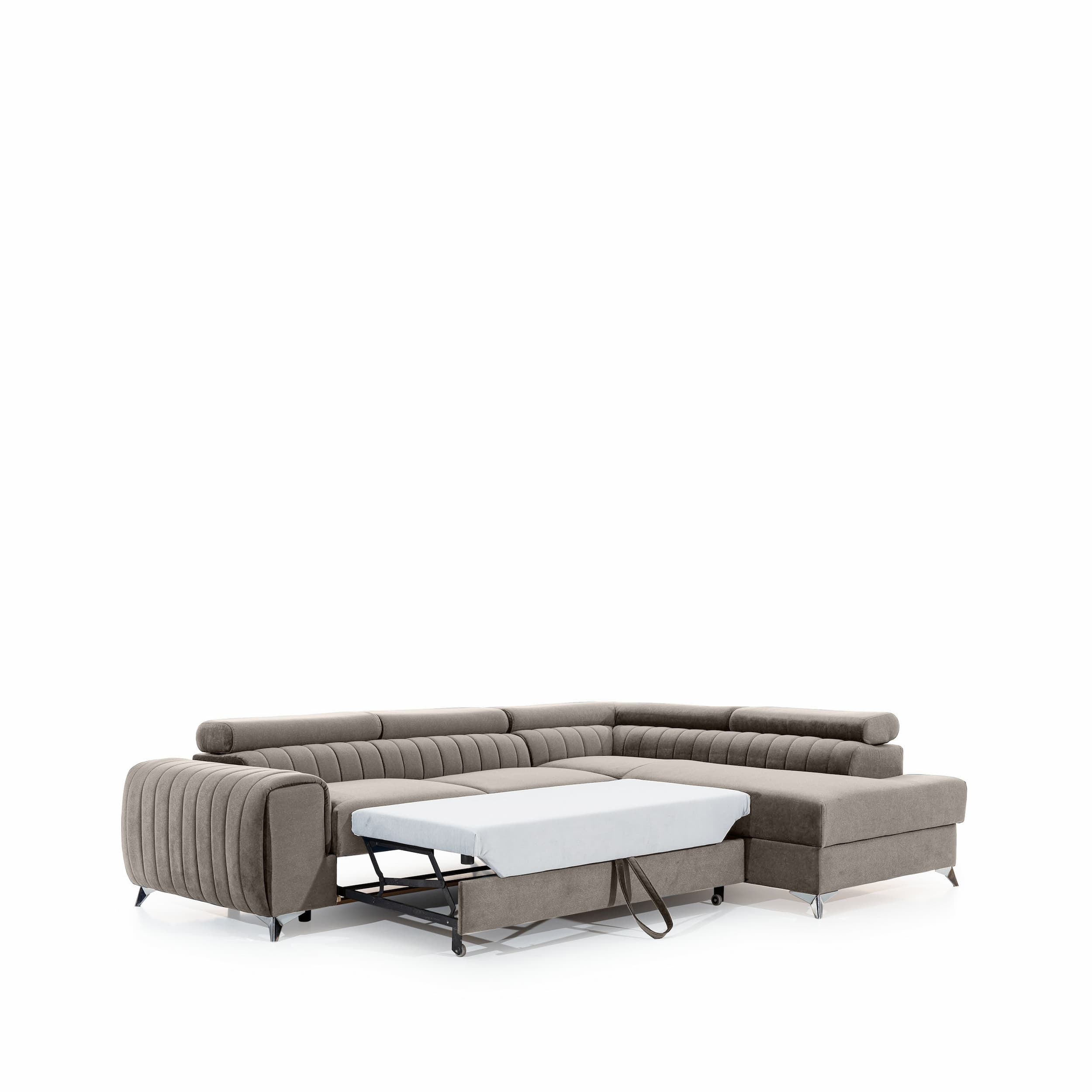 Coltar Extensibil Laurette cu Lada de Depozitare, Sezlong pe Dreapta, Tetiere Reglabile, l275xA205xH69-98 cm-Paros 02 (3)