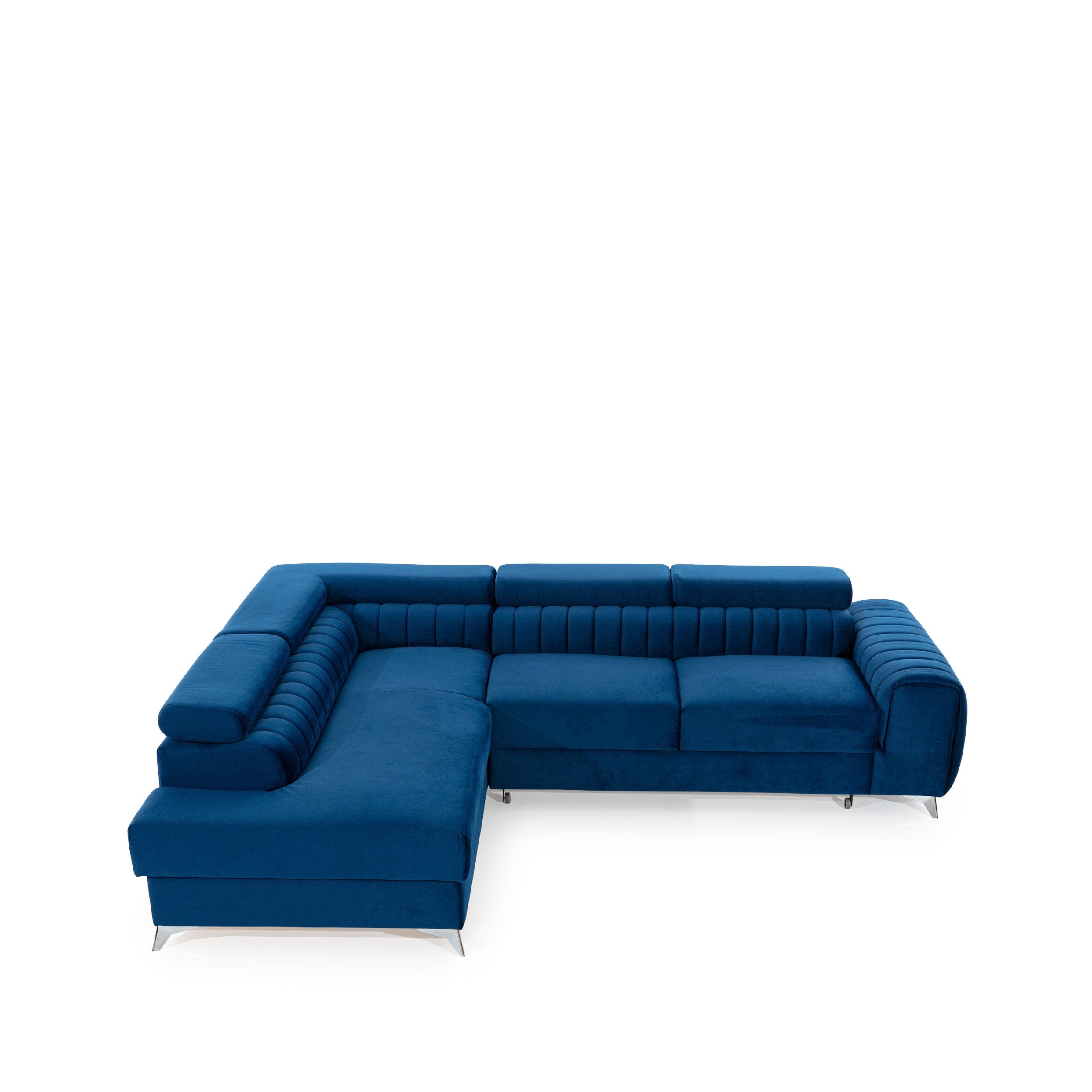 Coltar Extensibil Laurette cu Lada de Depozitare, Sezlong pe Stanga, Tetiere Reglabile, l275xA205xH69-98 cm (10)