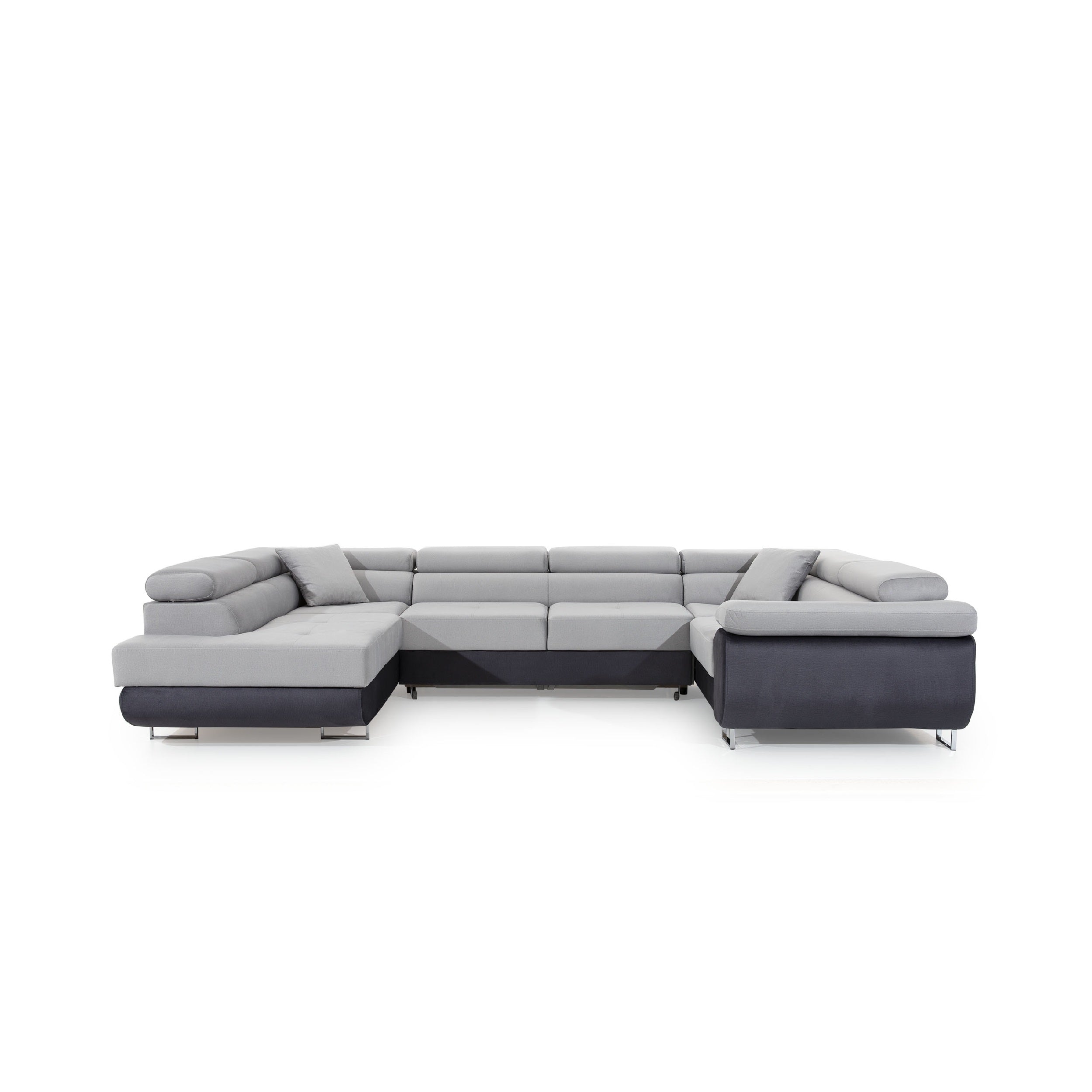 Coltar Extensibil Lettan cu Lada de Depozitare, Sezlong pe Stanga, Tetiere Reglabile, Perne Incluse, l340xA202xH70-90 cm (6)