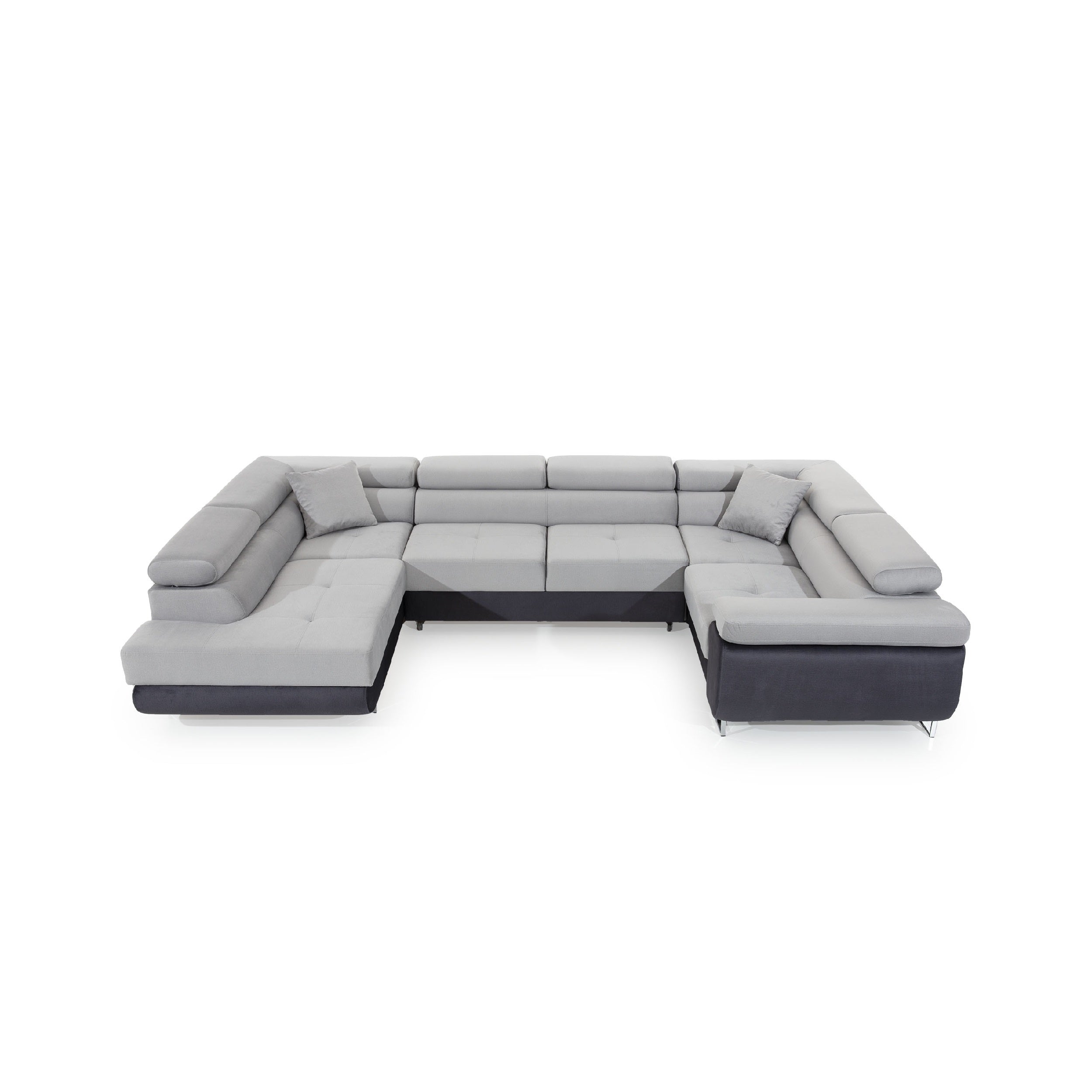 Coltar Extensibil Lettan cu Lada de Depozitare, Sezlong pe Stanga, Tetiere Reglabile, Perne Incluse, l340xA202xH70-90 cm (7)