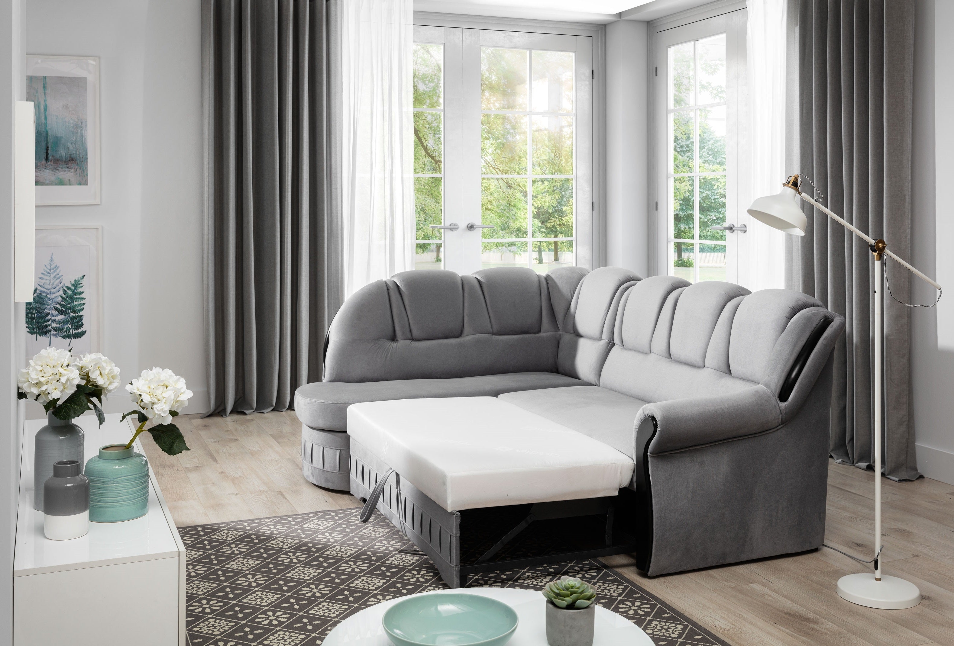 Coltar Extensibil Lordes cu Lada de Depozitare, Sezlong pe Stanga, l243xA180xH105 cm (3)