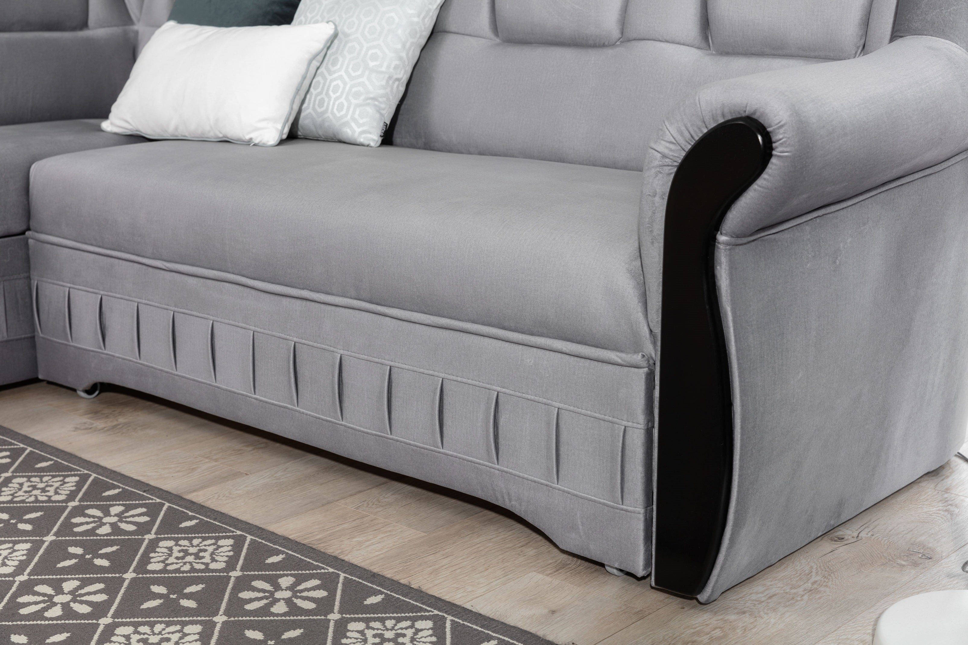 Coltar Extensibil Lordes cu Lada de Depozitare, Sezlong pe Stanga, l243xA180xH105 cm (4)