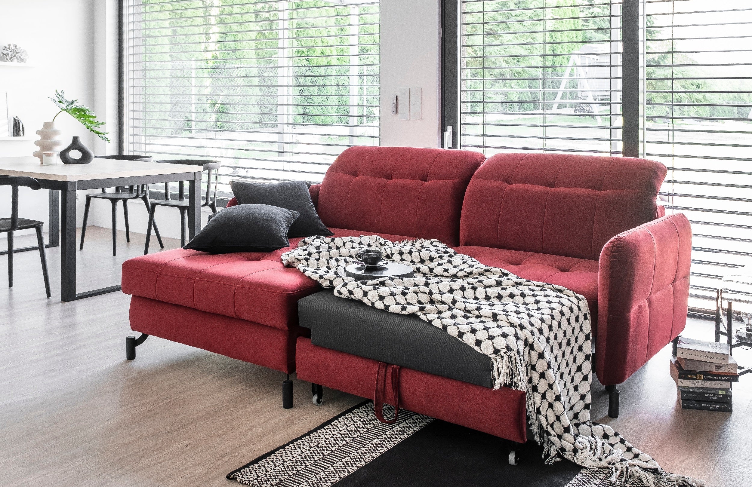 Coltar Extensibil Lorelai cu Lada de Depozitare, Sezlong pe Stanga, Tetiere Reglabile, l225xA160xH80-105 cm (4)