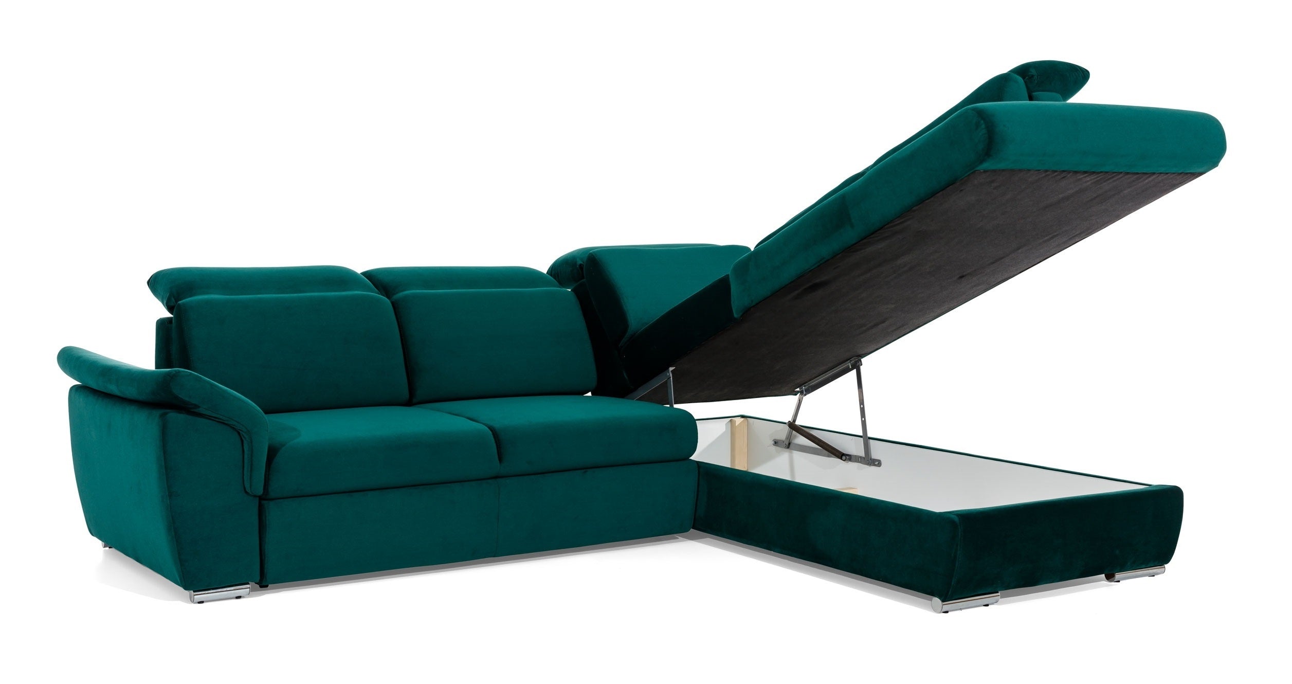 Coltar Extensibil Lorette cu Lada de Depozitare, Sezlong pe Dreapta, Tetiere Reglabile, l260xA210xH82-102 cm (6)