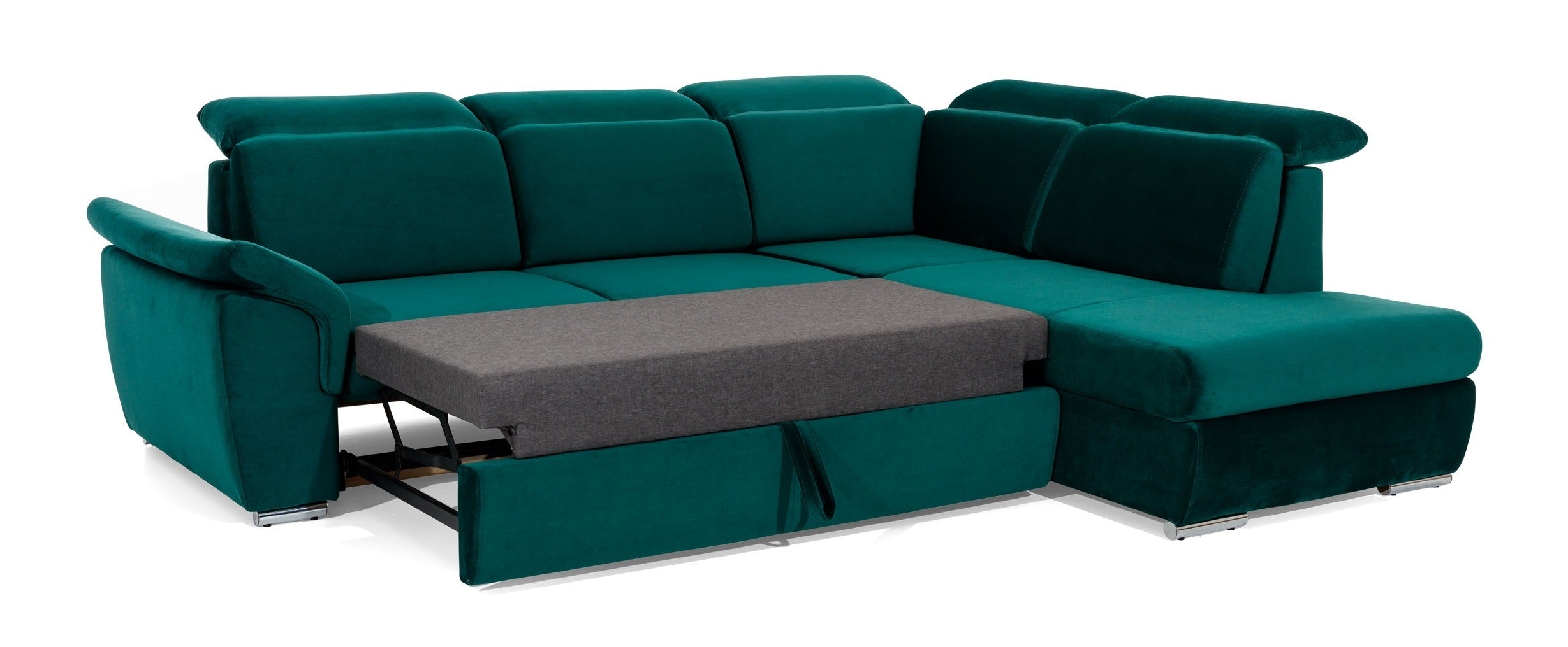 Coltar Extensibil Lorette cu Lada de Depozitare, Sezlong pe Dreapta, Tetiere Reglabile, l260xA210xH82-102 cm (7)