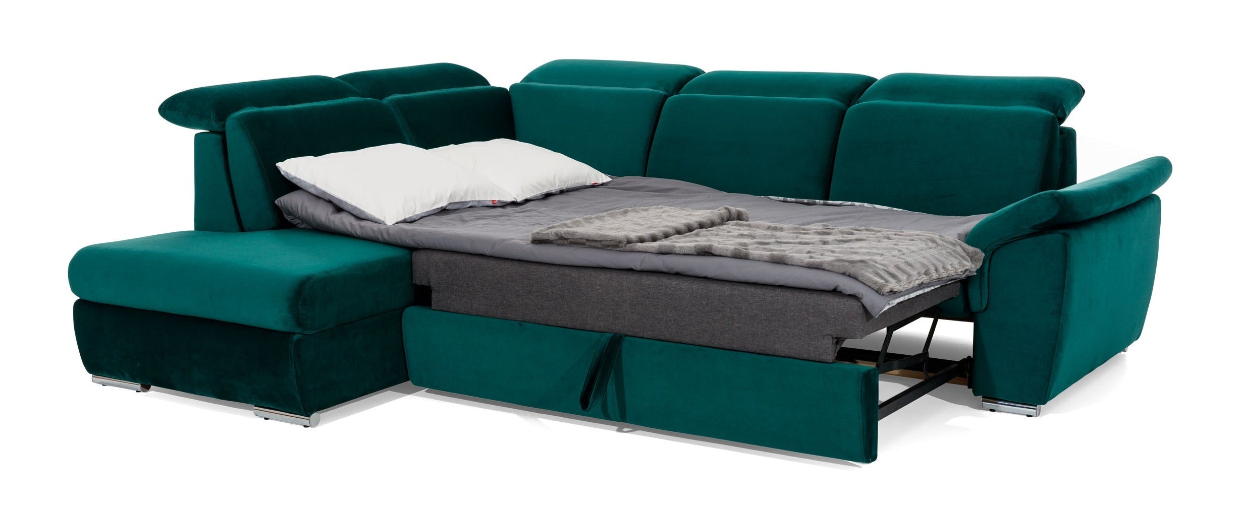 Coltar Extensibil Lorette cu Lada de Depozitare, Sezlong pe Stanga, Tetiere Reglabile, l260xA210xH82-102 cm (8)